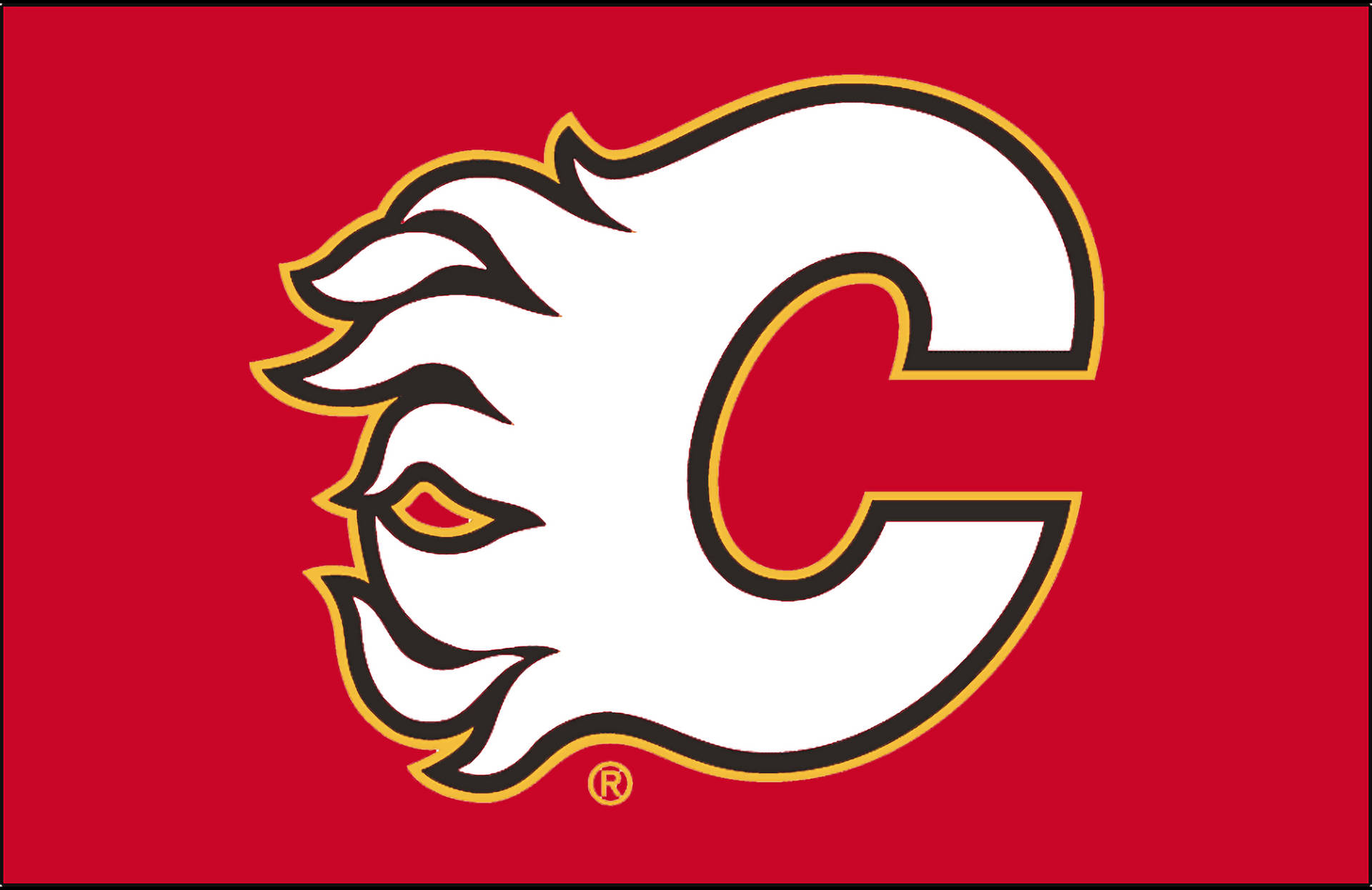Logotipodel Equipo De Hockey Sobre Hielo Calgary Flames. Fondo de pantalla