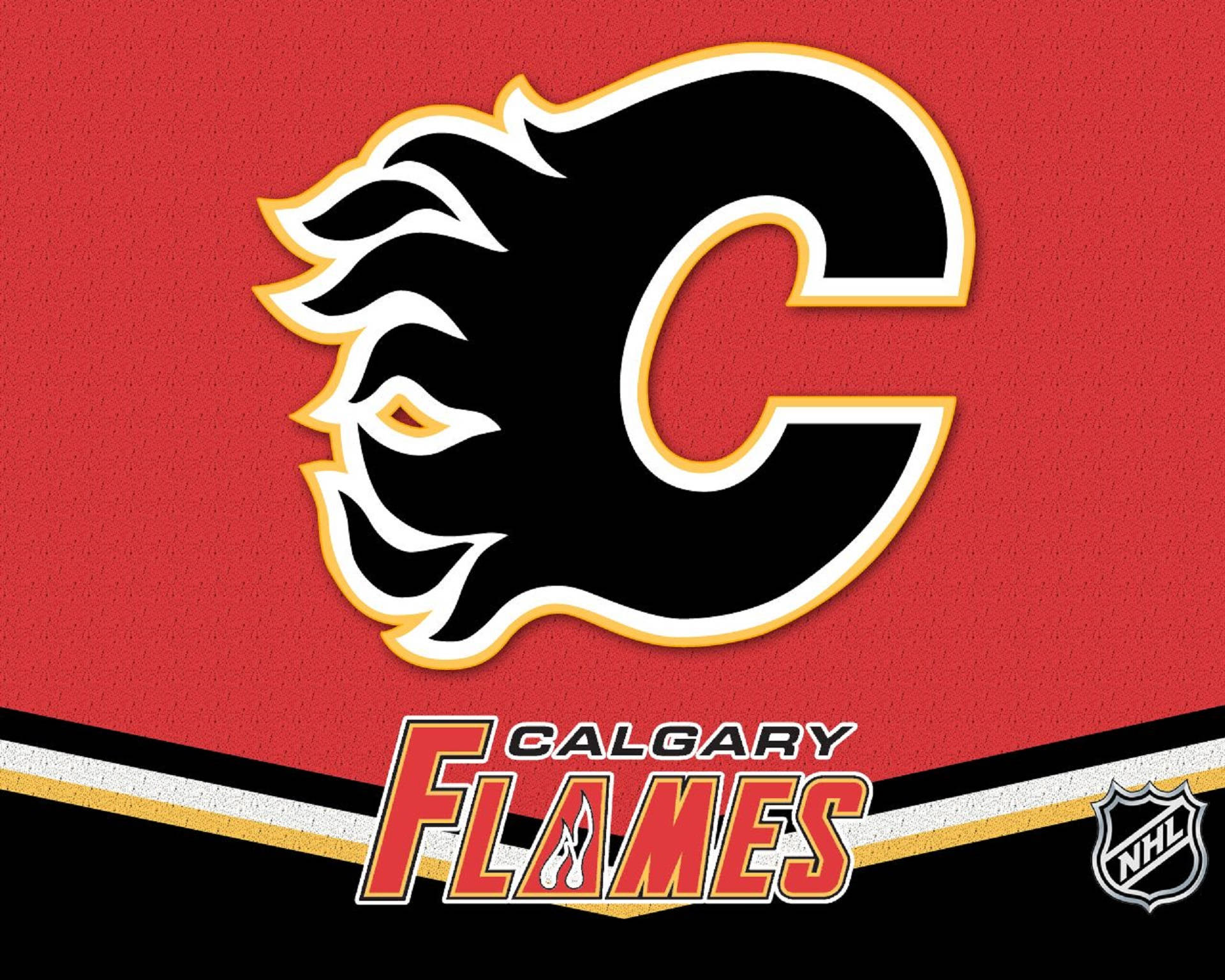Calgary Flames Logo på Jersey Mønster Tapet Wallpaper