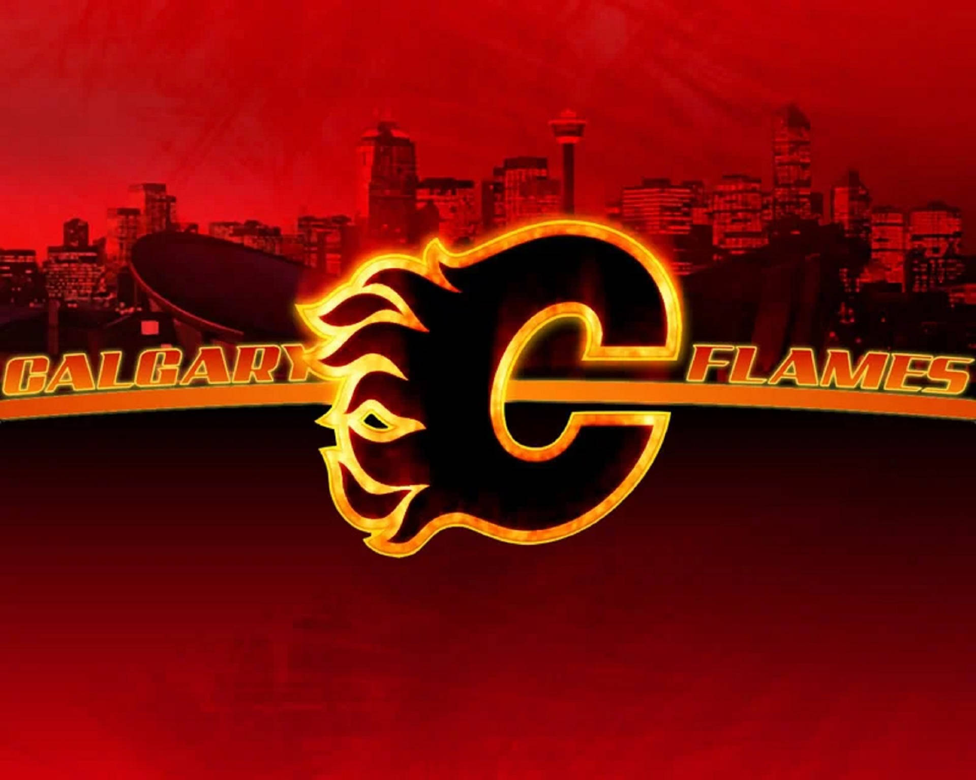 Calgaryflames Smältande Foder Logo Wallpaper