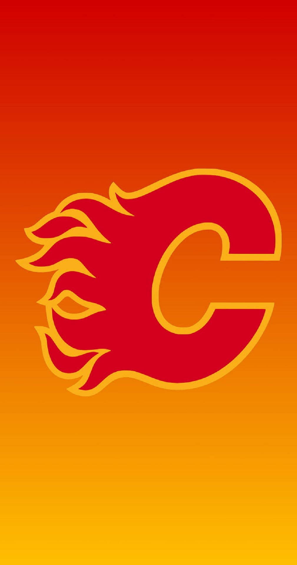 Calgary Flames Gul Tema Logo Wallpaper