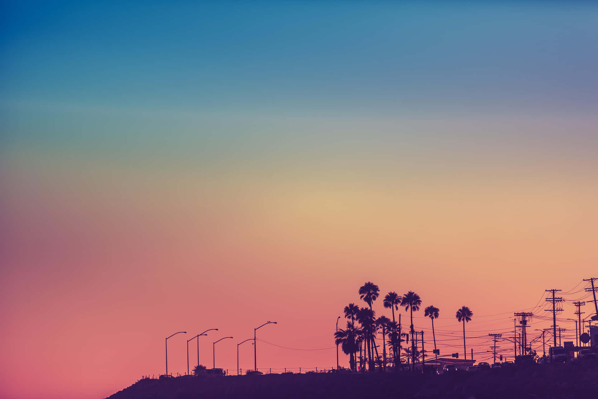 California Aesthetic Sky Silhouette Wallpaper