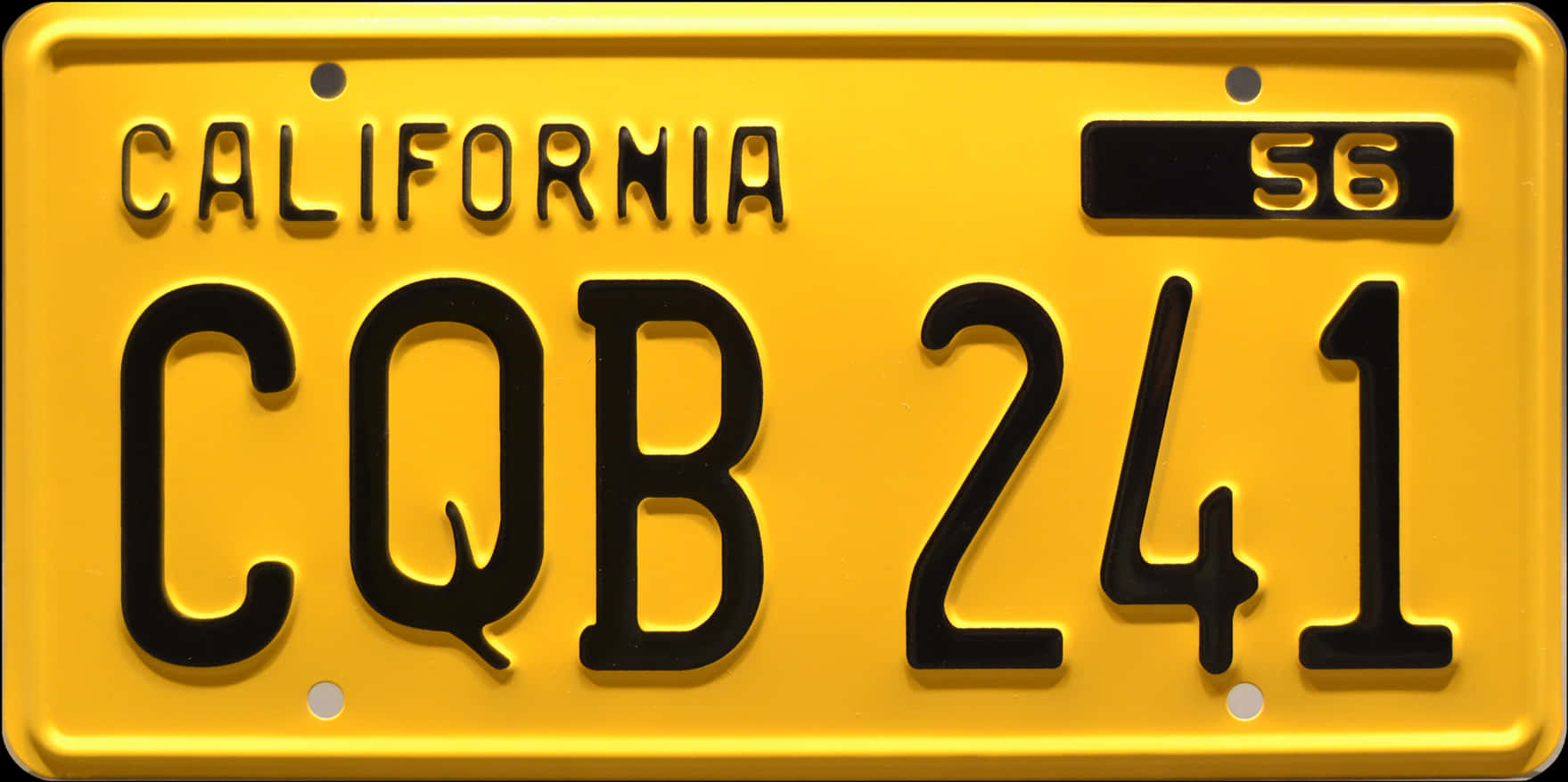 California License Plate C Q B241 PNG