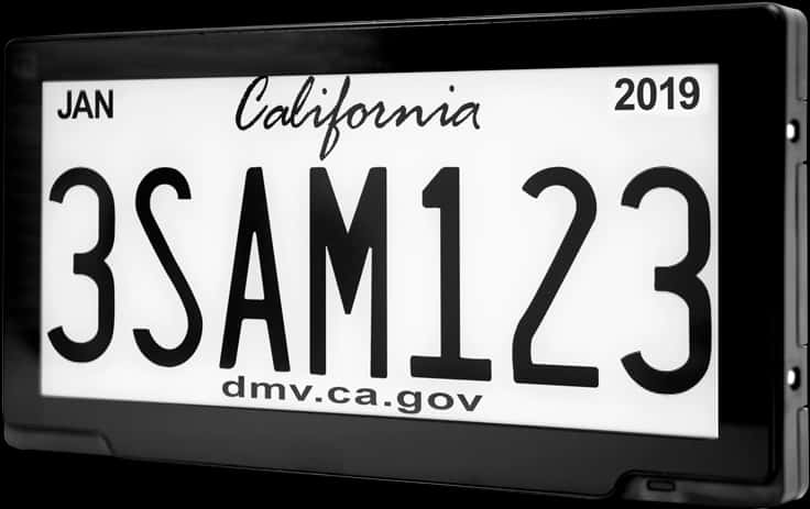 California License Plate2019 PNG