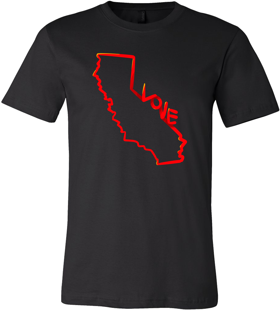 California Love Outline Tshirt Design PNG
