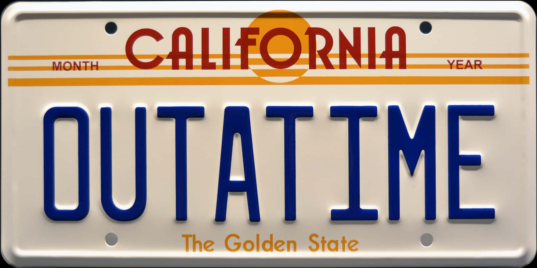 California O U T A T I M E License Plate PNG