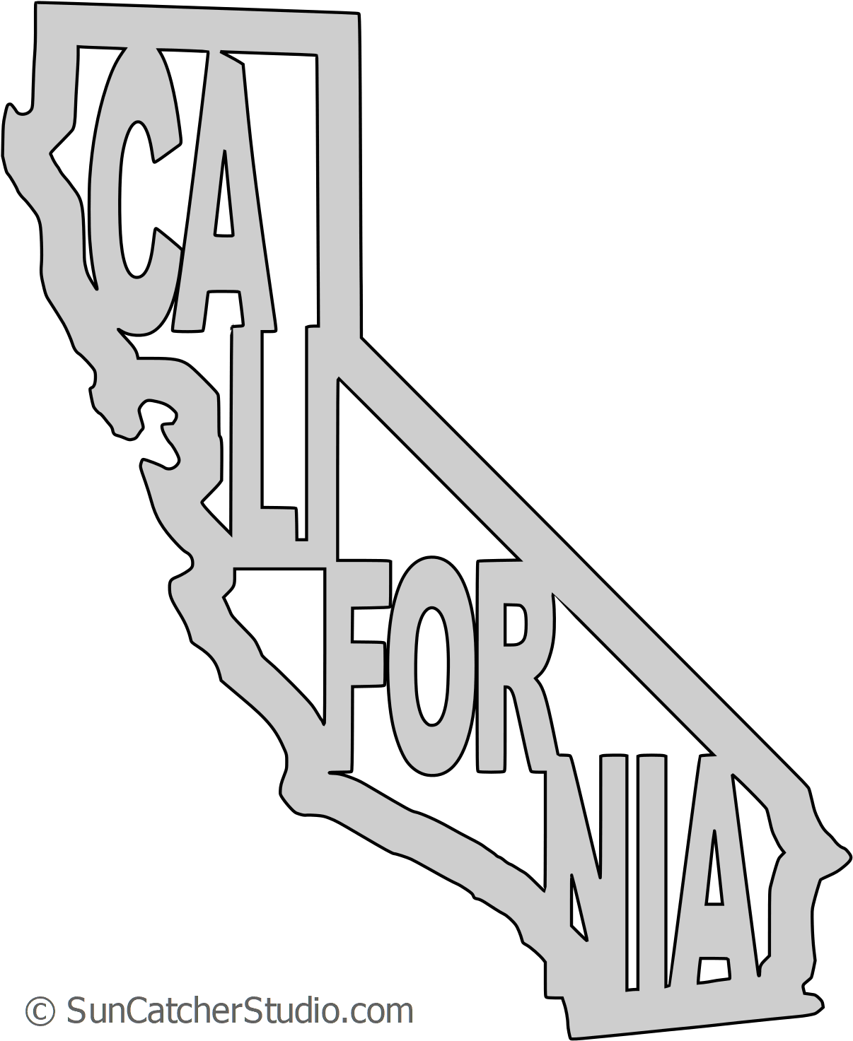 California Outlinewith Text Graphic PNG