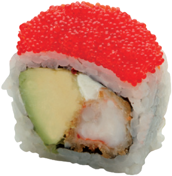 California Rollwith Tobiko Topping PNG