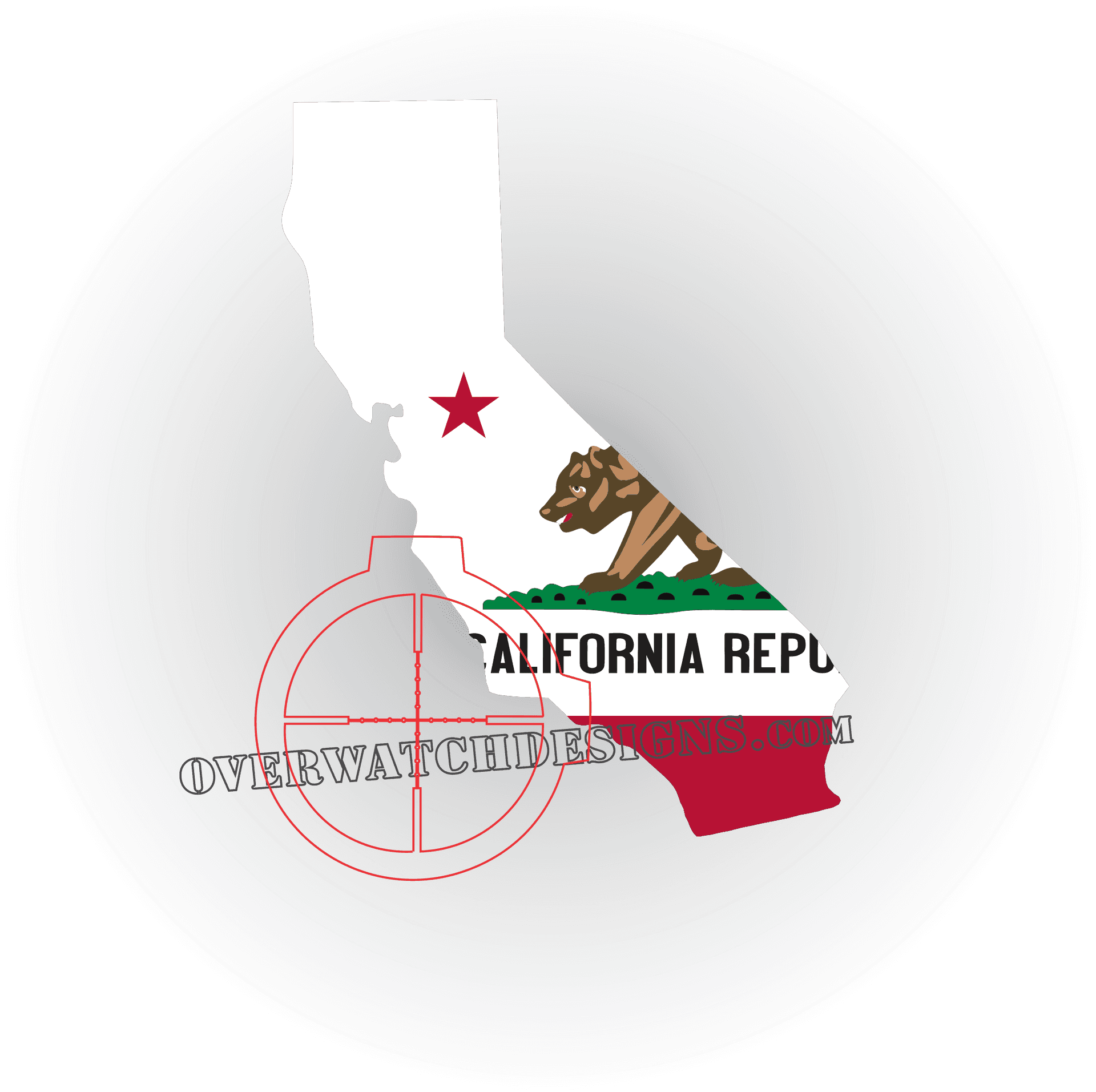 California State Outlinewith Flag Elements PNG