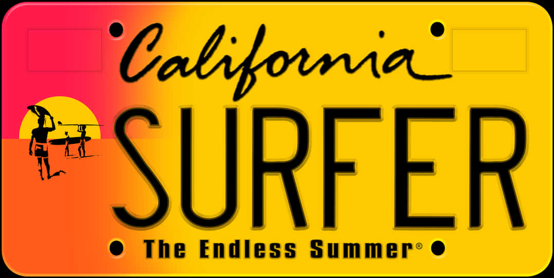 California Surfer License Plate PNG