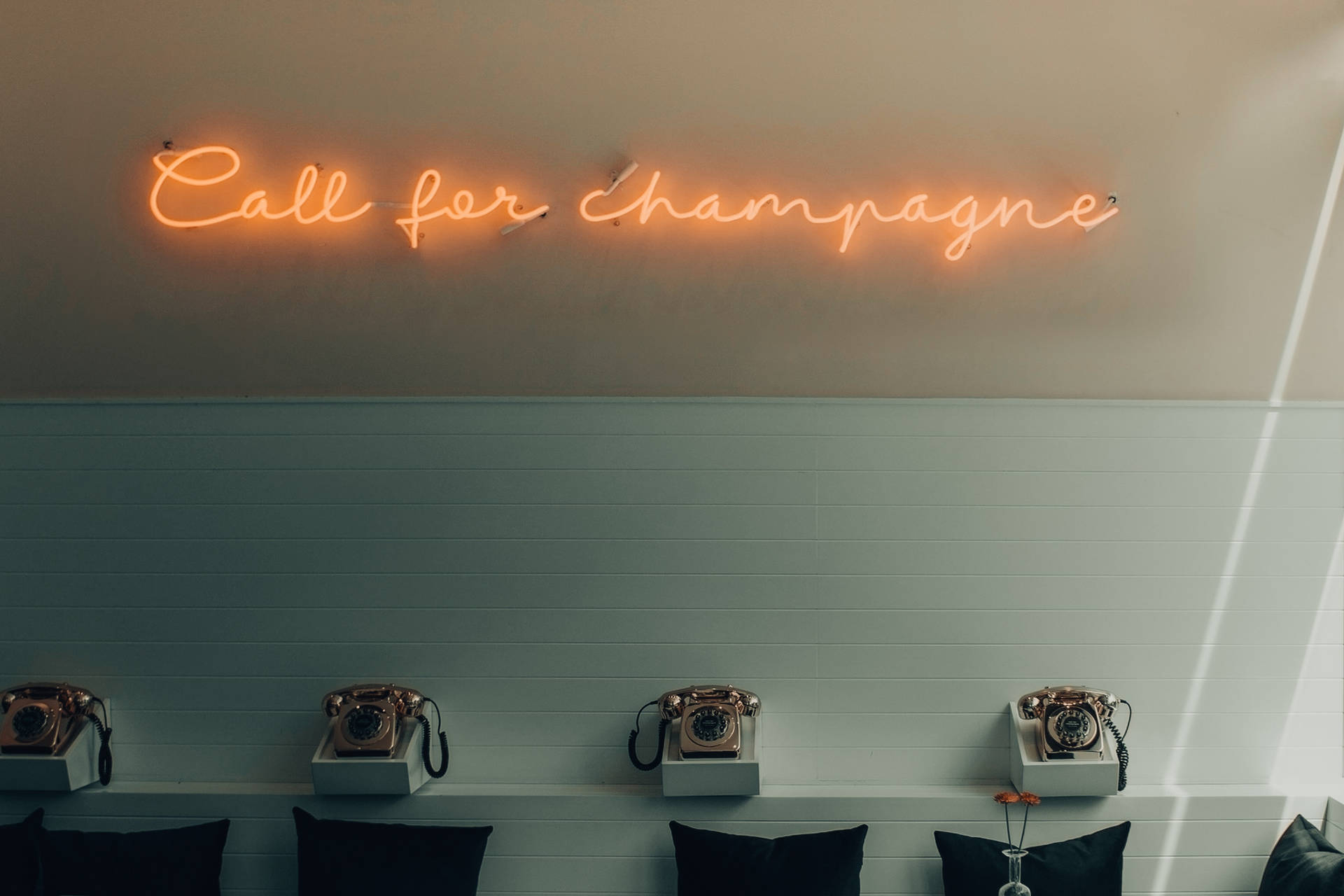 Call For Champagne Neon Sign Wallpaper