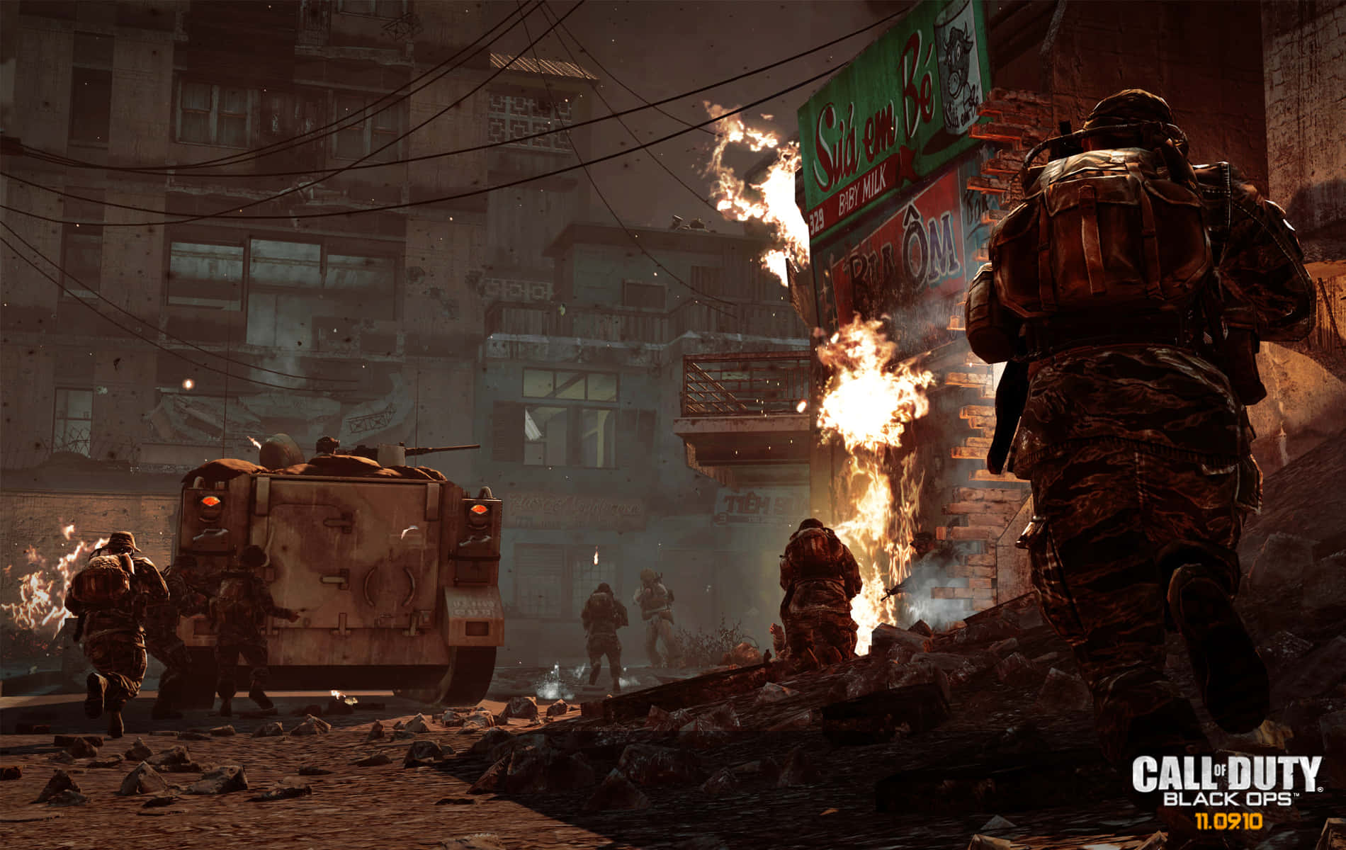 Tuffatinell'azione Con Call Of Duty Black Ops 1 Sfondo
