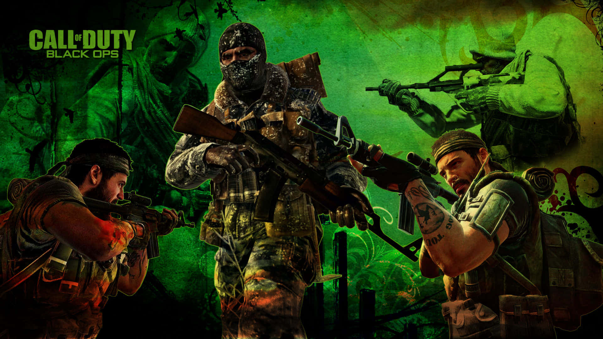 Oplev episk action i Call of Duty: Black Ops 1 baggrundsbillede. Wallpaper