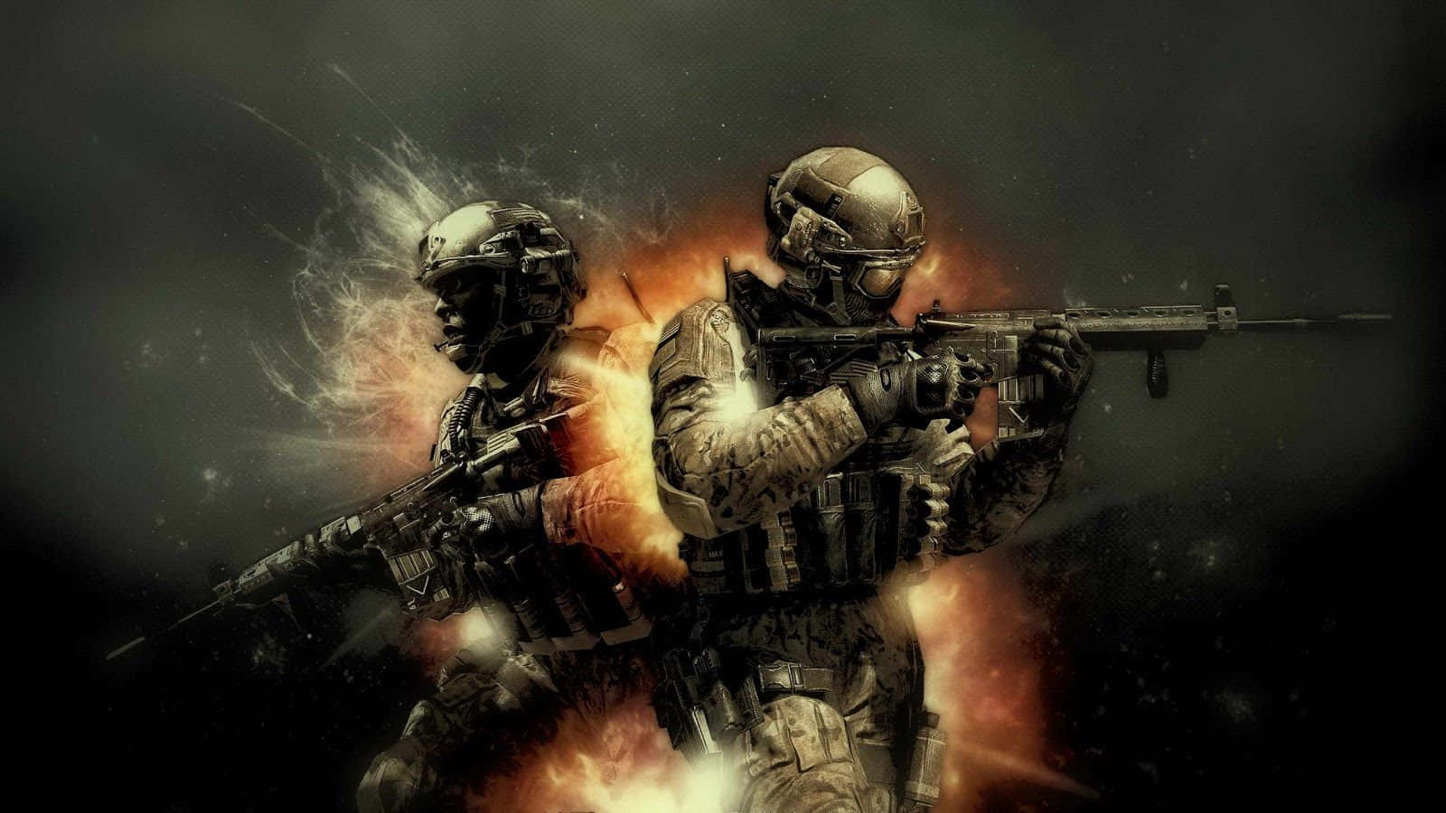 A soldier fighting in the heat of battle with Call of Duty: Black Ops Wallpaper