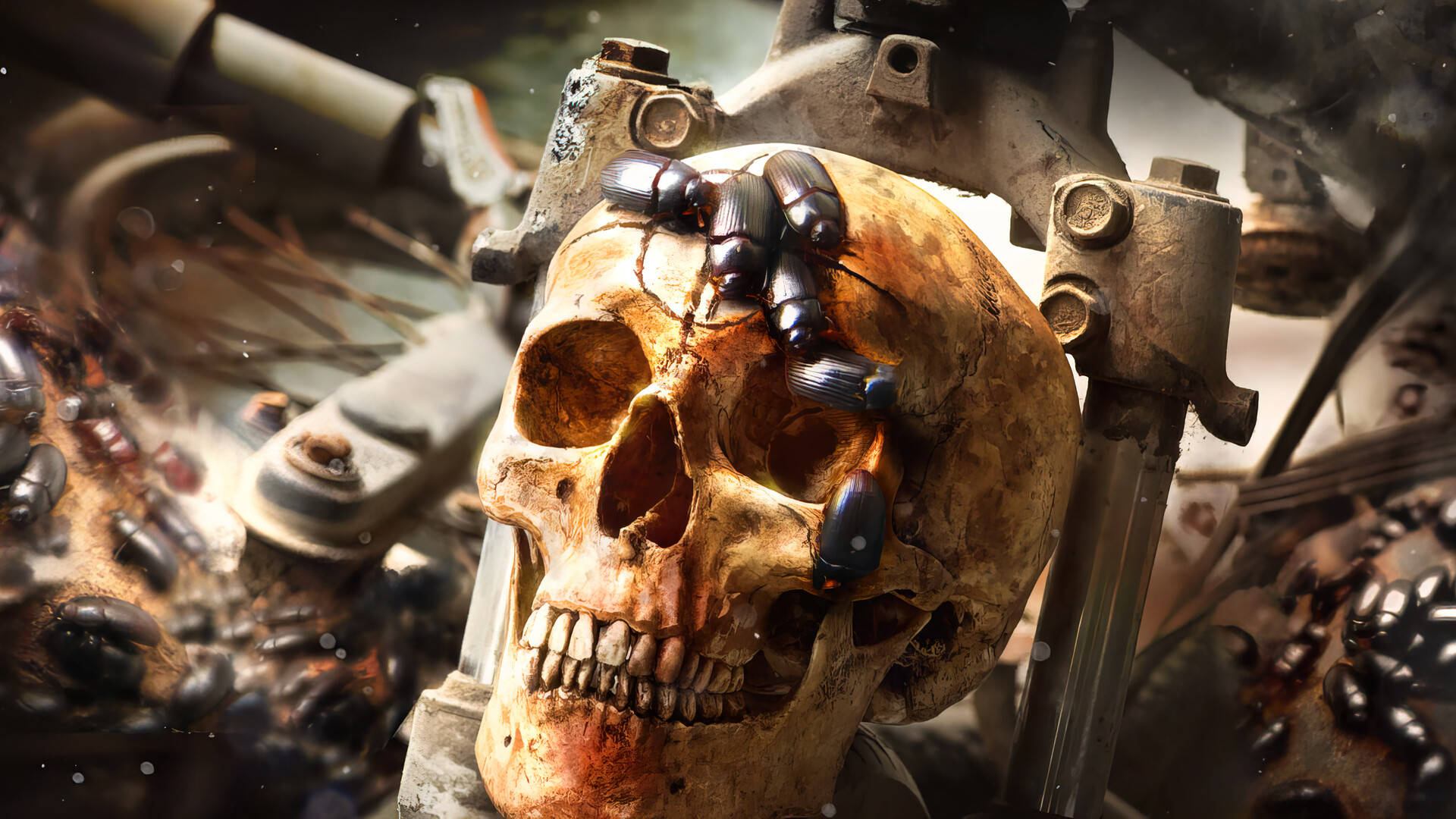 Call Of Duty Black Ops Cold War Beetles On Skull Wallpaper