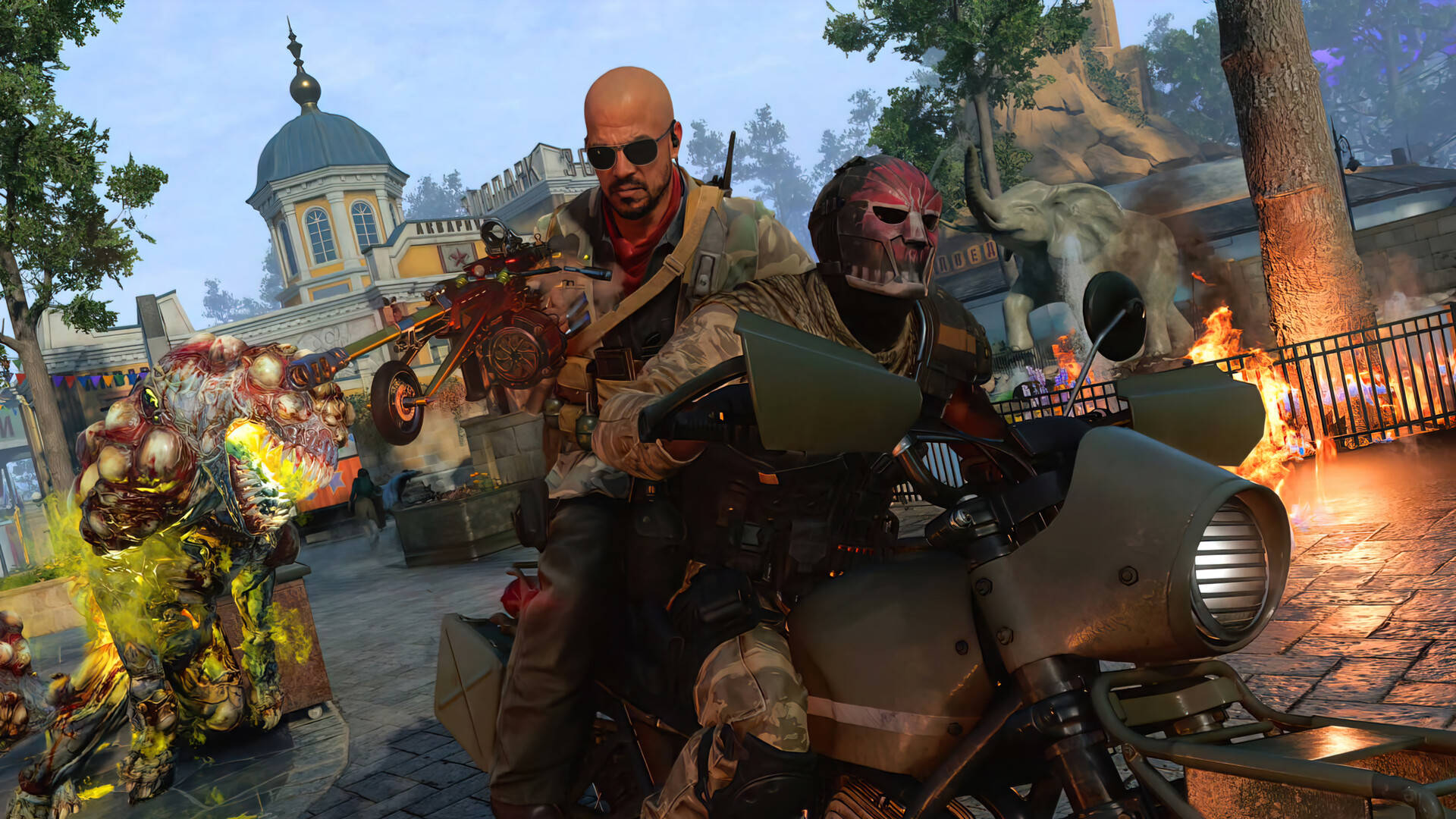 Call Of Duty Black Ops Cold War Motorcycle Zombies Wallpaper