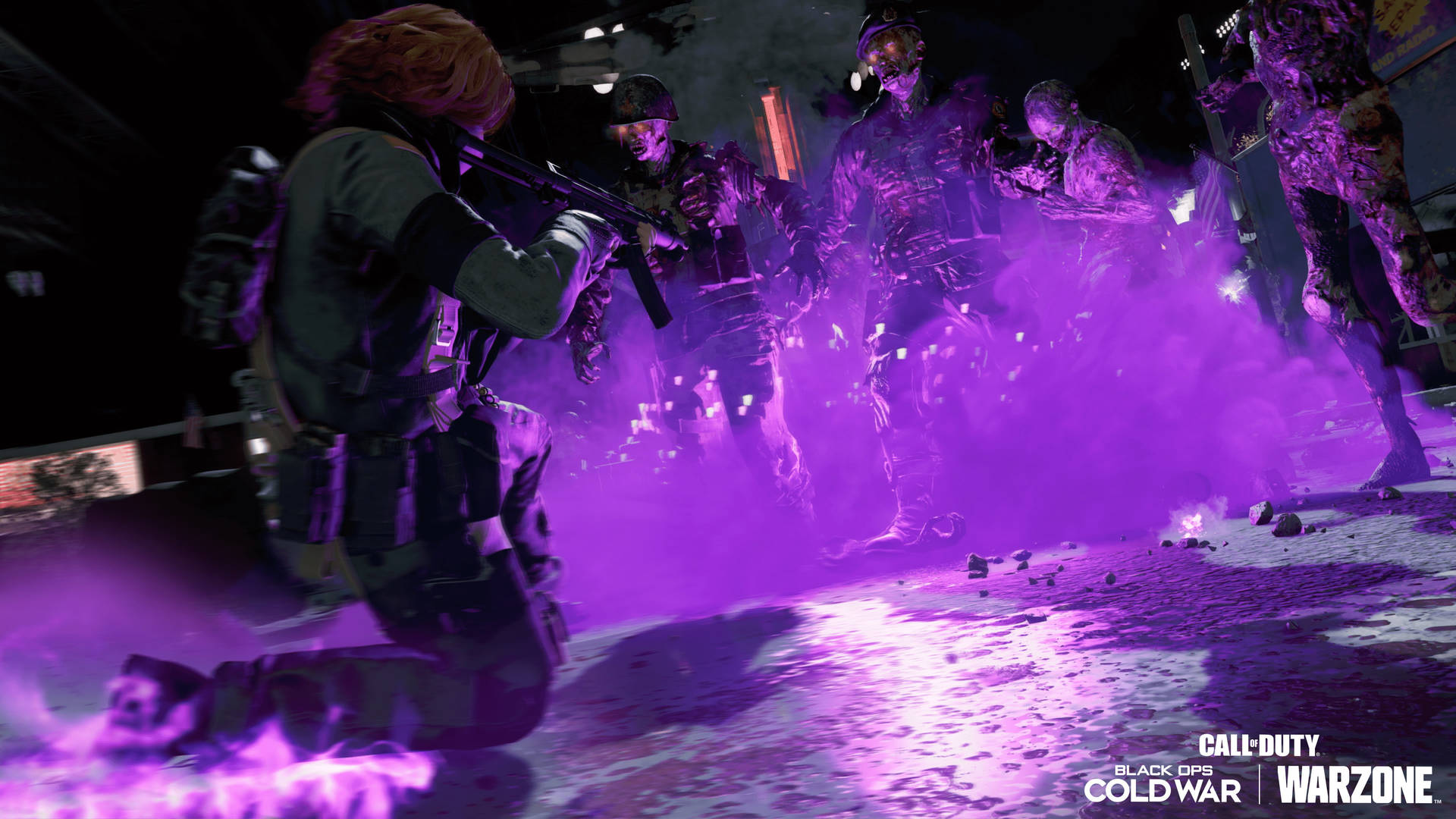 Call Of Duty Black Ops Cold War Zombies Purple Smoke Wallpaper