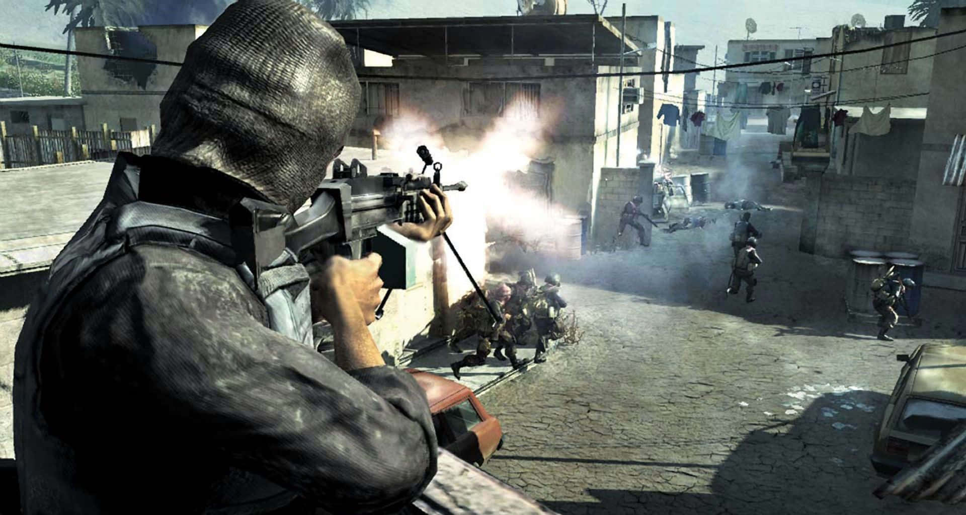 Intensaacción De Call Of Duty En Una Perspectiva De Disparos En Primera Persona Fondo de pantalla
