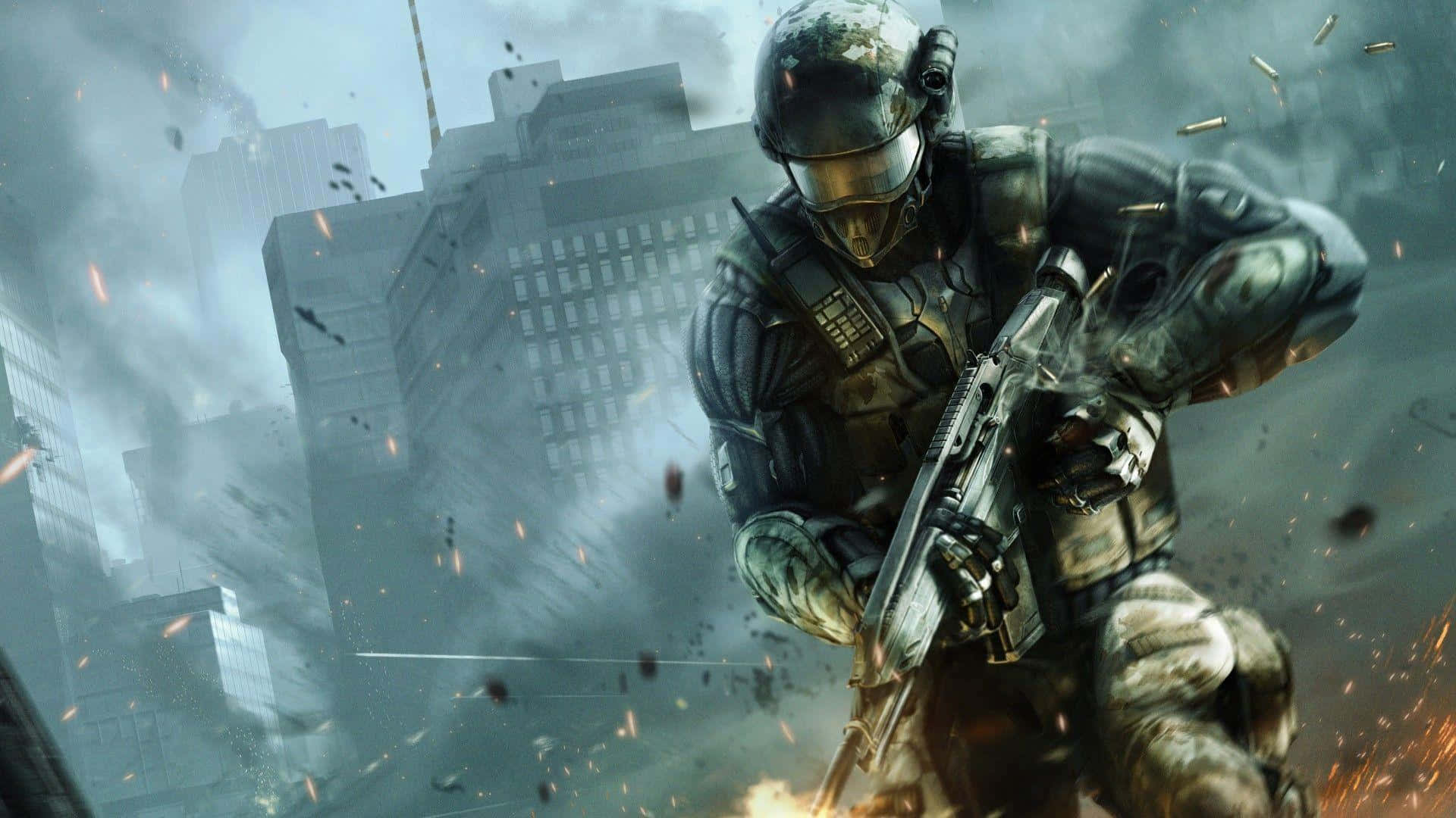 Action-Packed Call of Duty First-Person Shooter Gameplay Wallpaper
