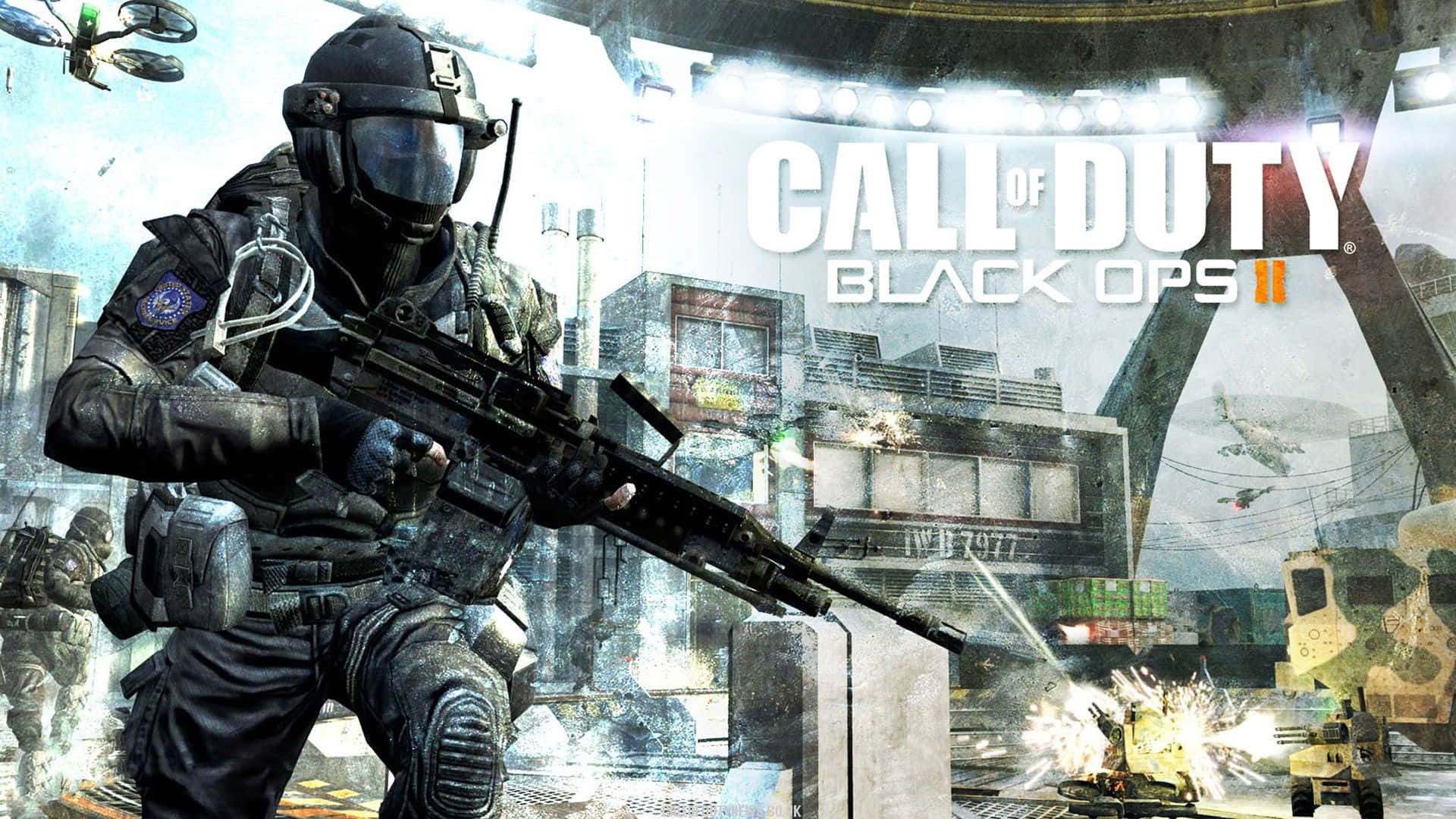 Intense First-Person Shooter Action in Call of Duty Wallpaper