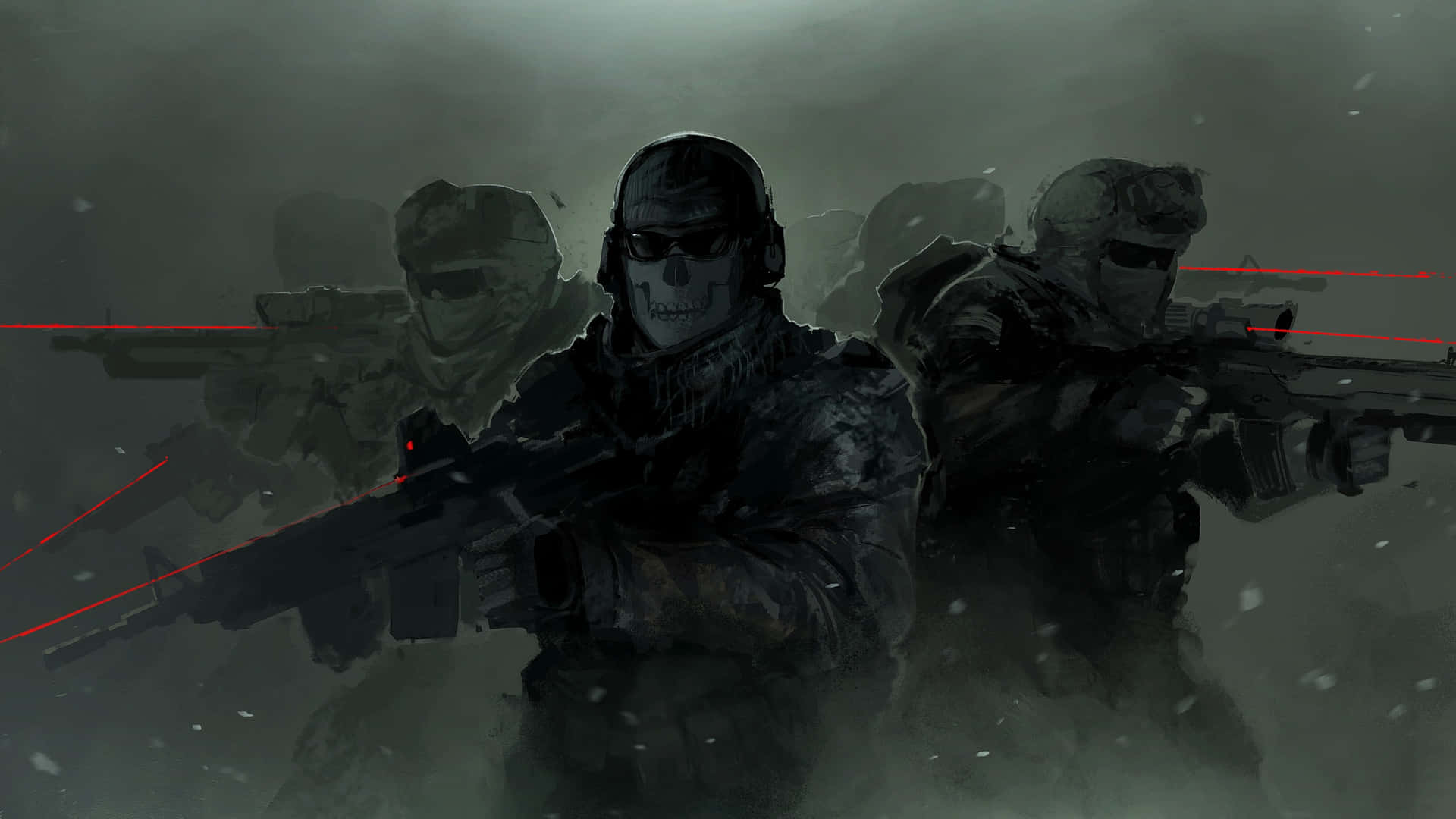 Intense Battle Scene in Call Of Duty First Person Shooter Wallpaper
