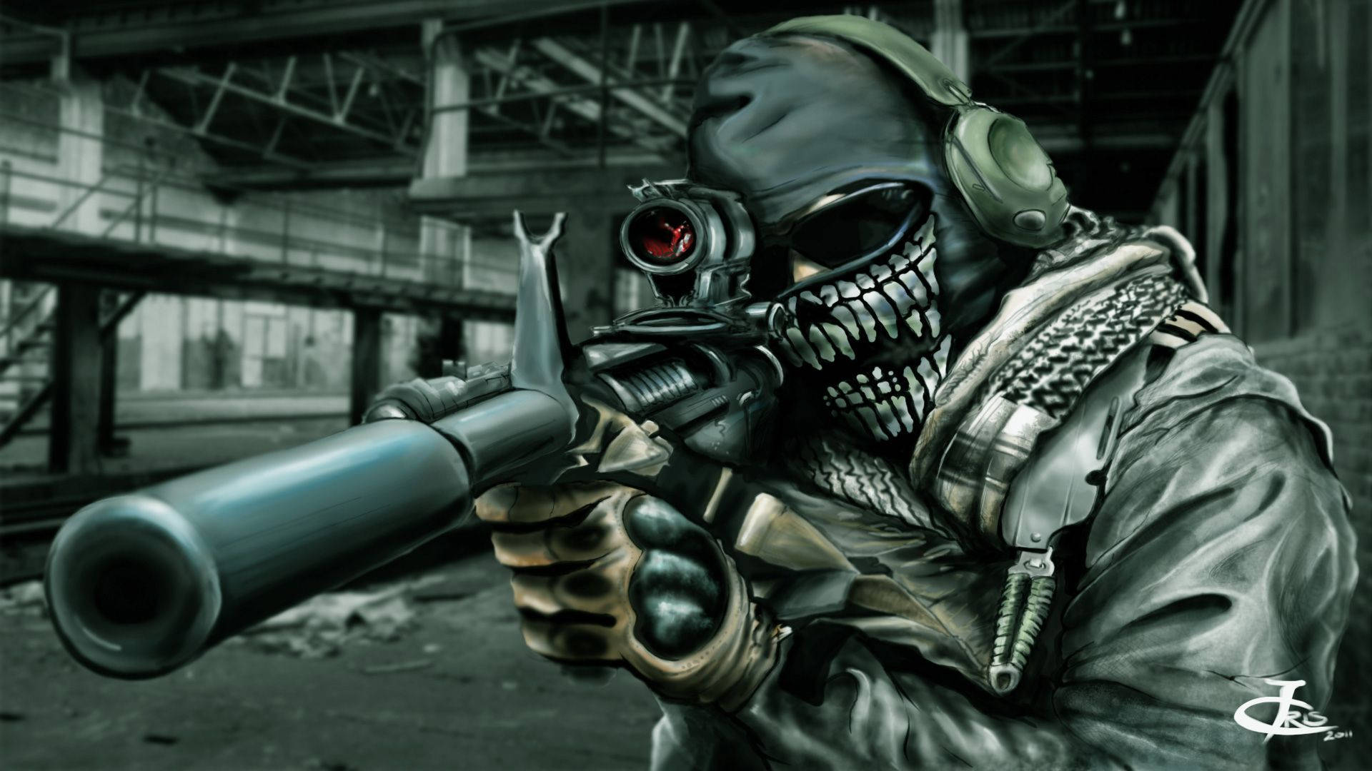 Call Of Duty Ghost CG Sniper Rifle Aiming Wallpaper