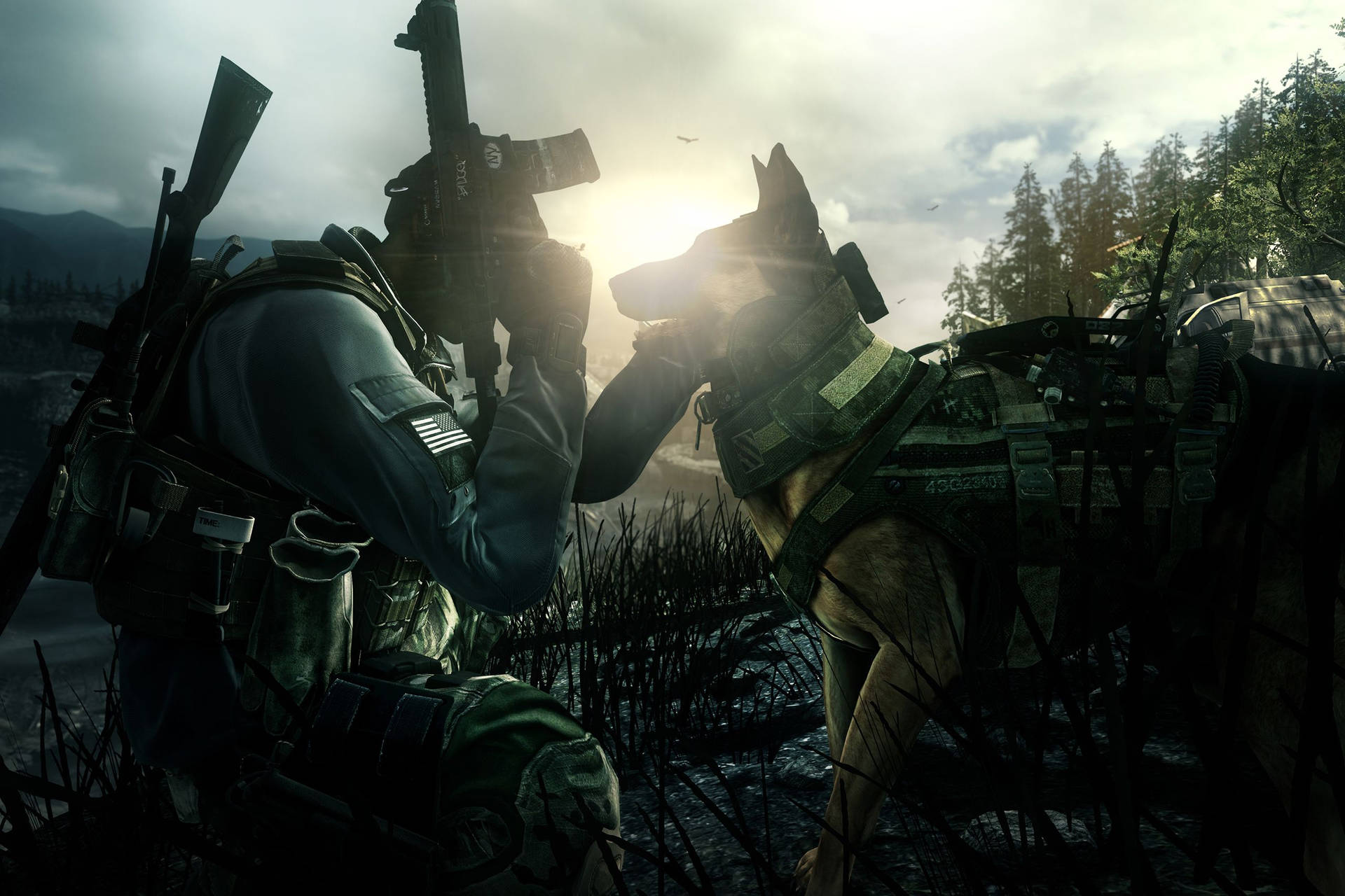 Call Of Duty Ghost Dog Petting Wallpaper