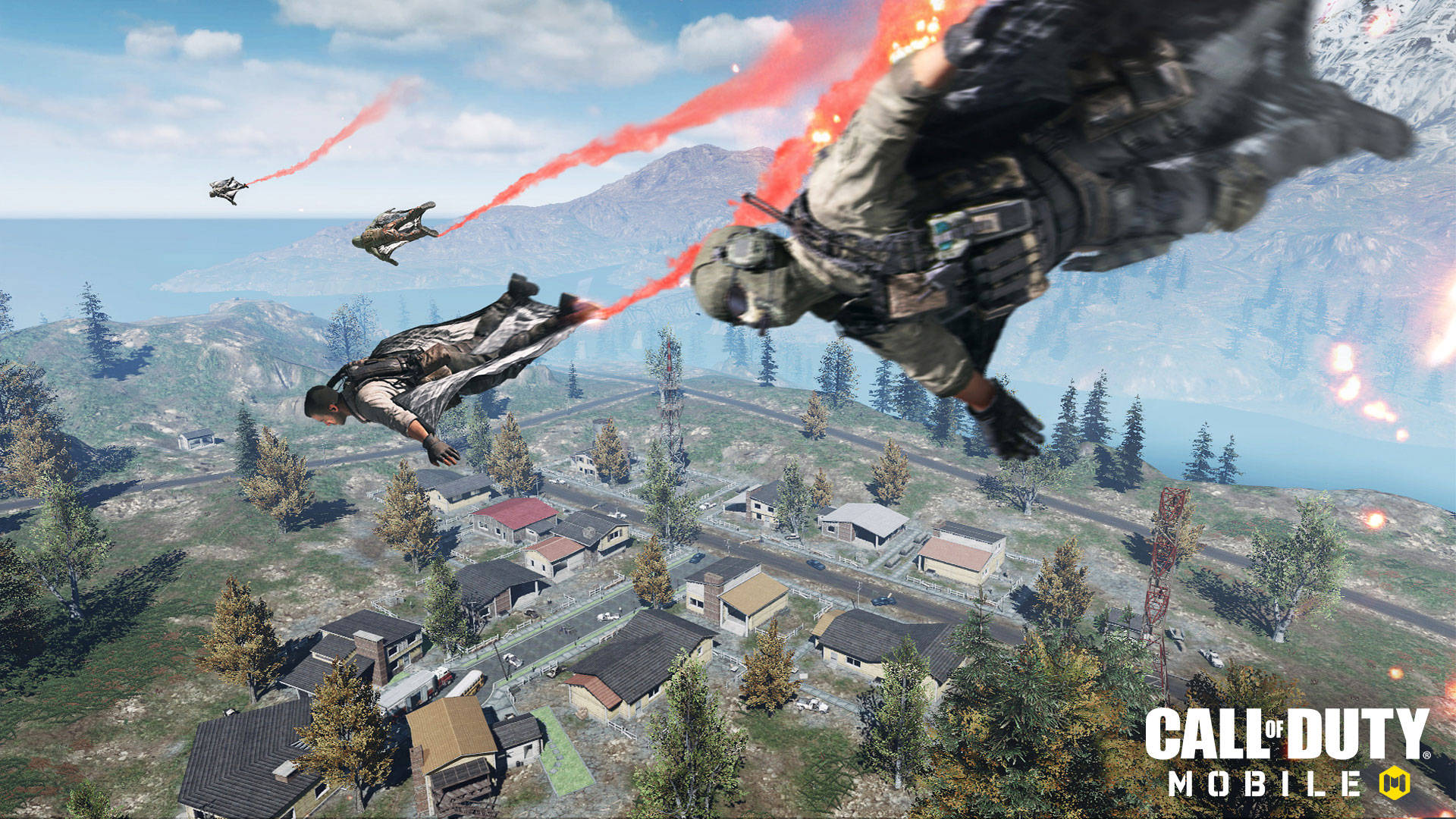 Call Of Duty Mobile Logo Airborne Wingsuit Wallpaper