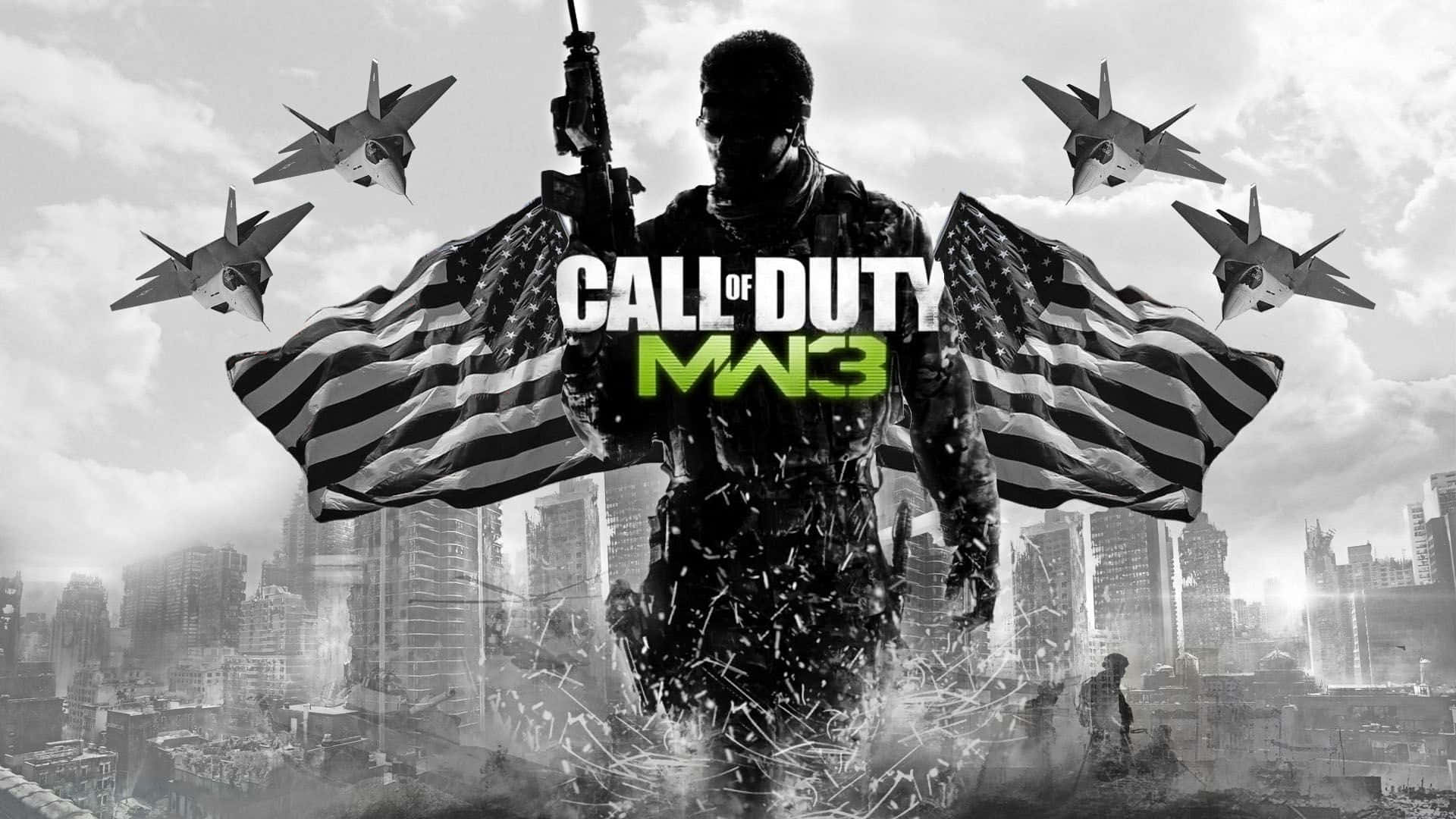 Call Of Duty Modern Warfare 3 American Flag Collage Wallpaper