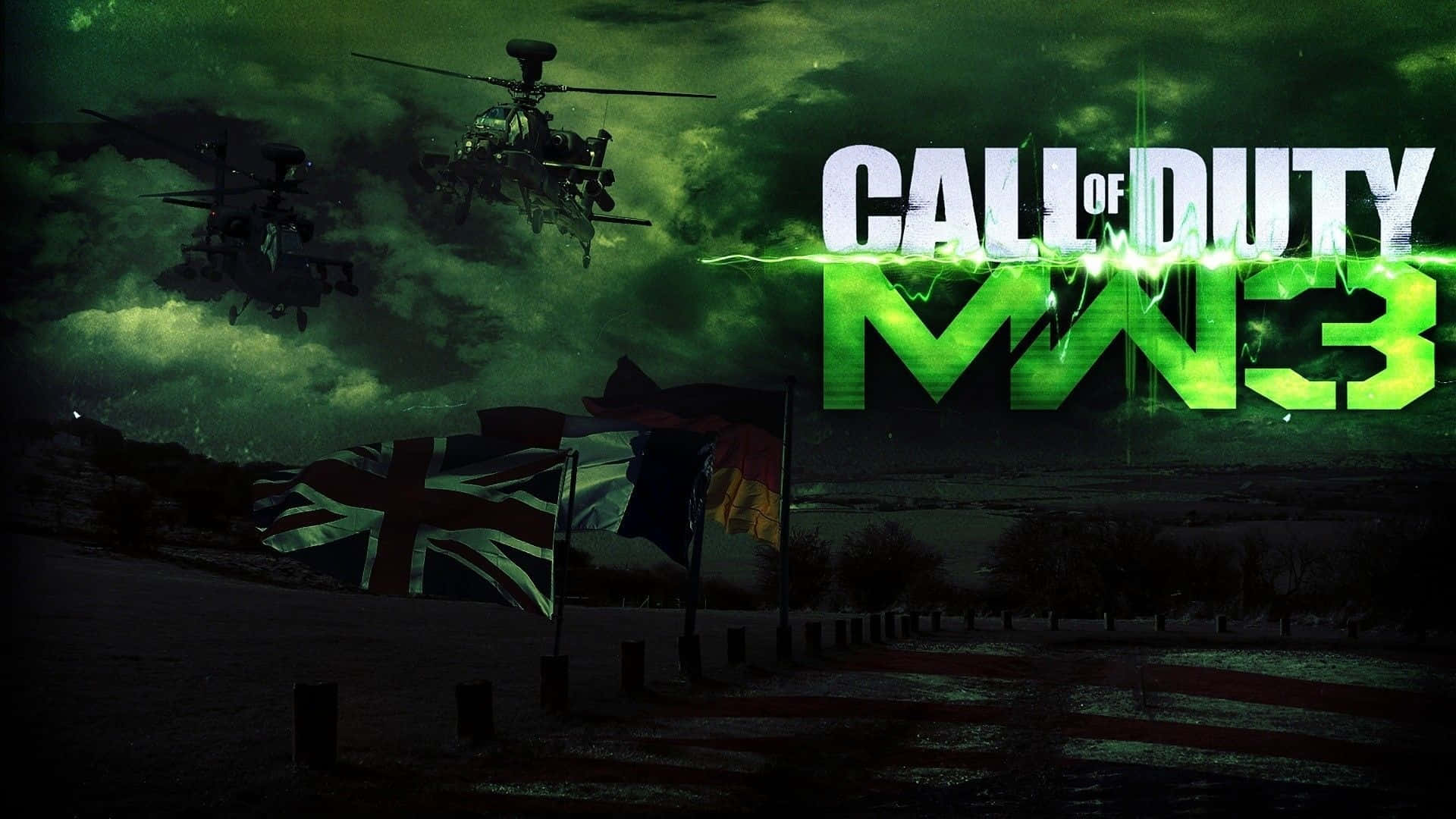Kald af Duty Modern Warfare 3 Storbritanniens Flag og Emblem Tapet Wallpaper