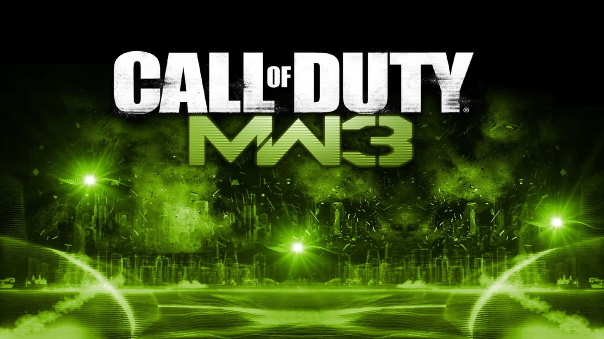 Callof Duty Modern Warfare 3 Lampi Verdi Di Luce Sfondo