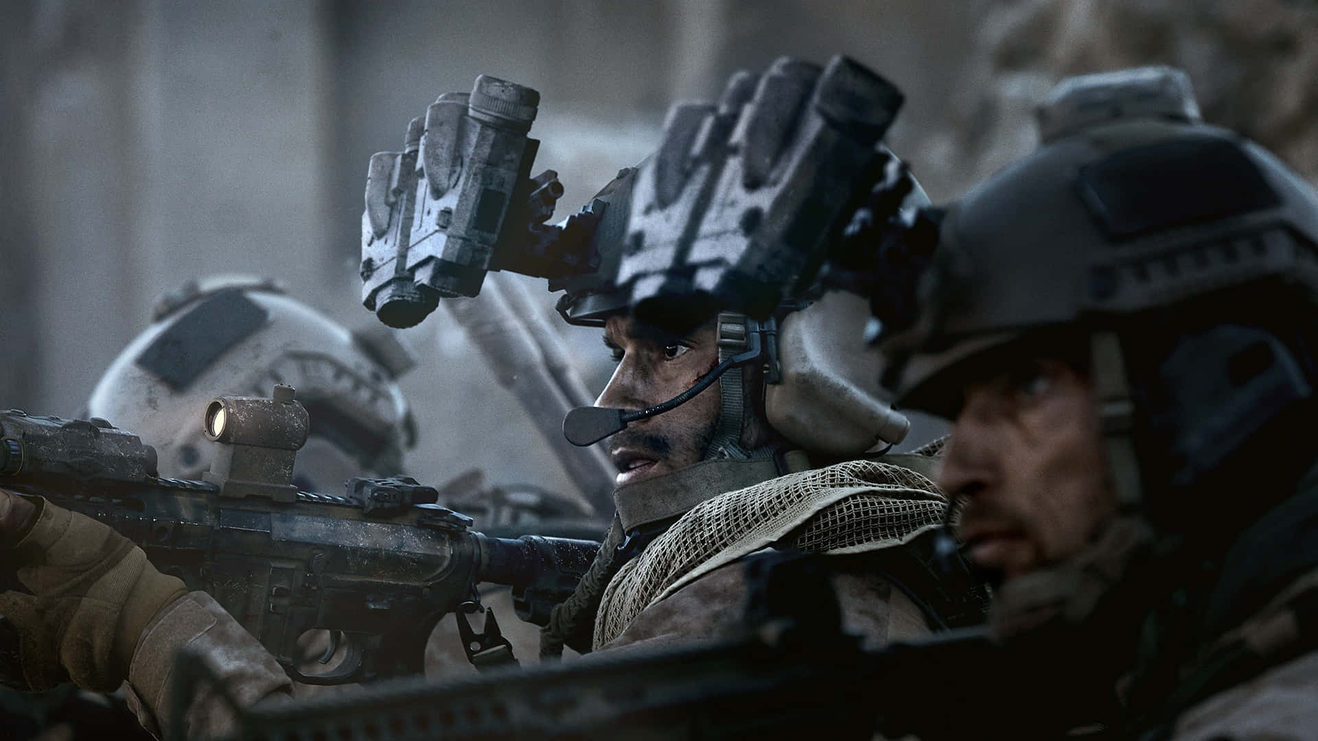En soldat er klar til kamp i Call of Duty Modern Warfare HD. Wallpaper
