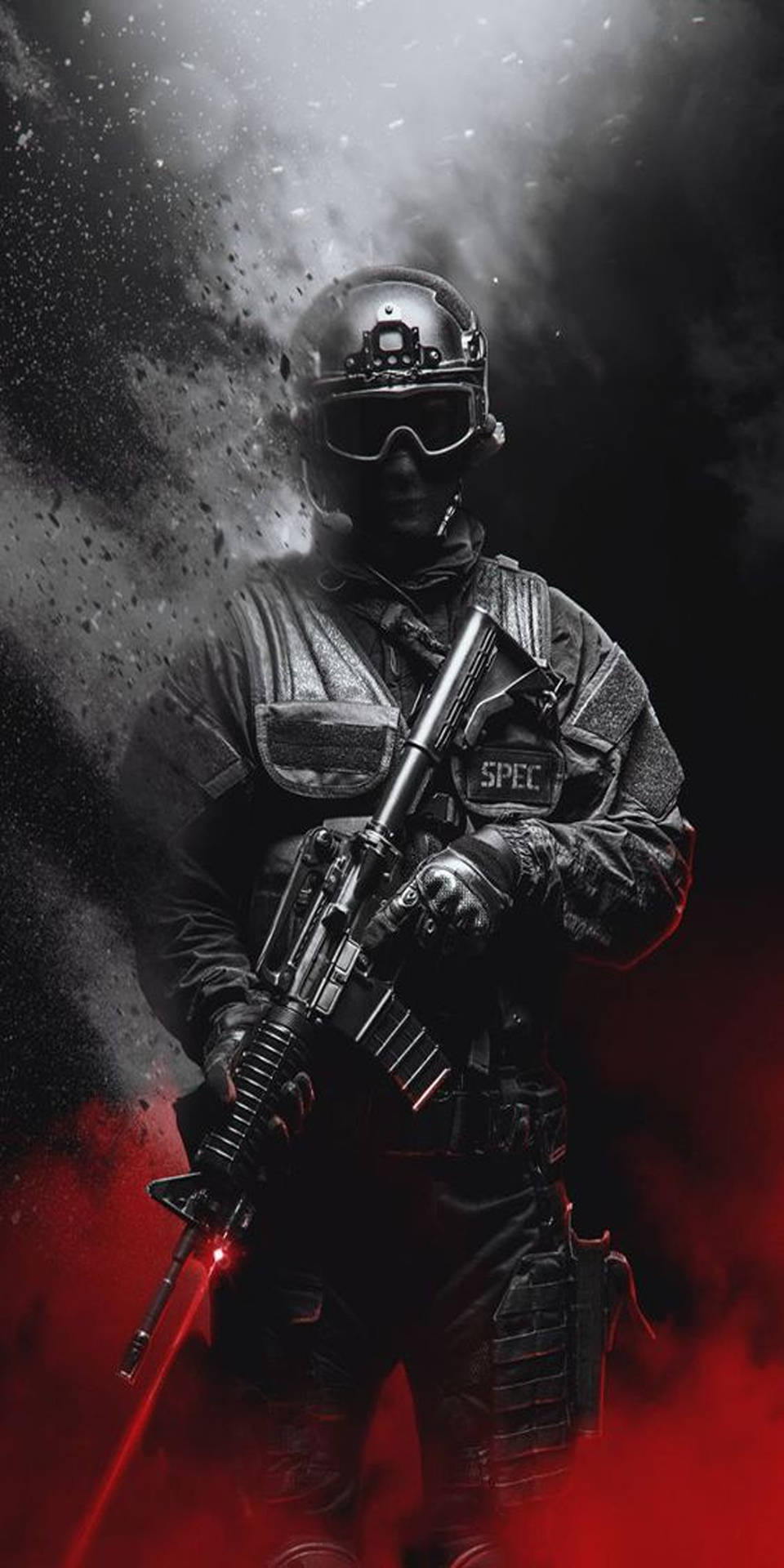 Call Of Duty Phone Red Smoke Wallpaper
