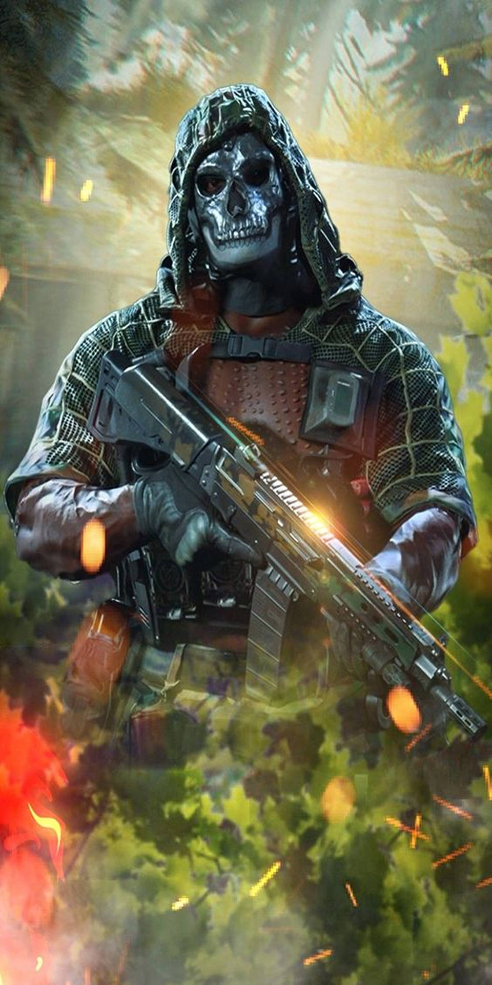 Call Of Duty Phone Skull Face Wallpaper
