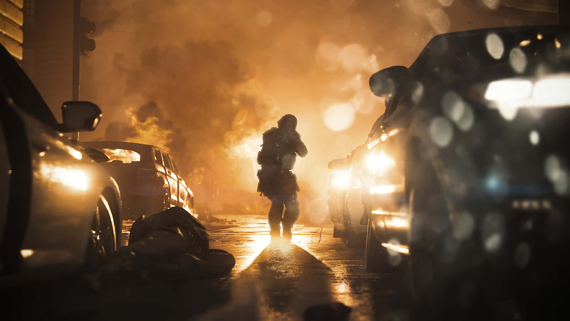 Intense Call of Duty PS4 action on a widescreen wallpaper Wallpaper