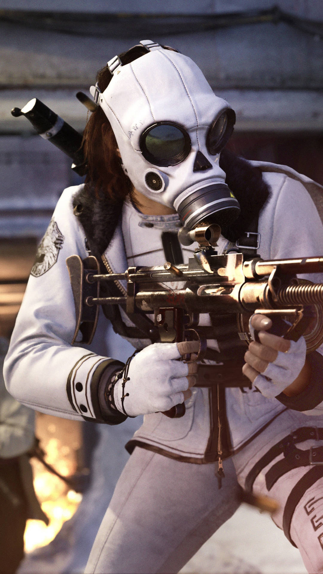Ritrattocon Maschera Antigas Di Call Of Duty Vanguard. Sfondo