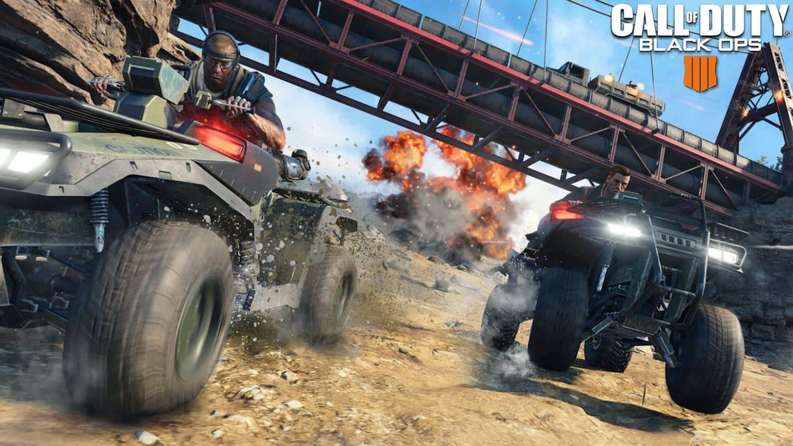 Intense Battle Scene with Call of Duty Vehicles Wallpaper
