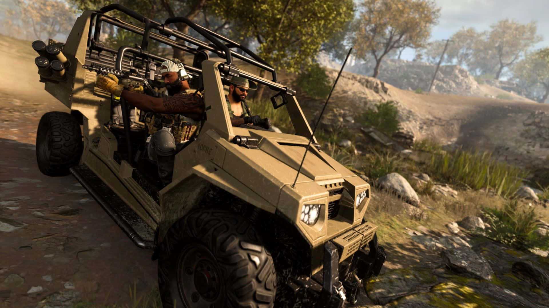 Acciónintensa En El Campo De Batalla Con Vehículos De Call Of Duty Fondo de pantalla
