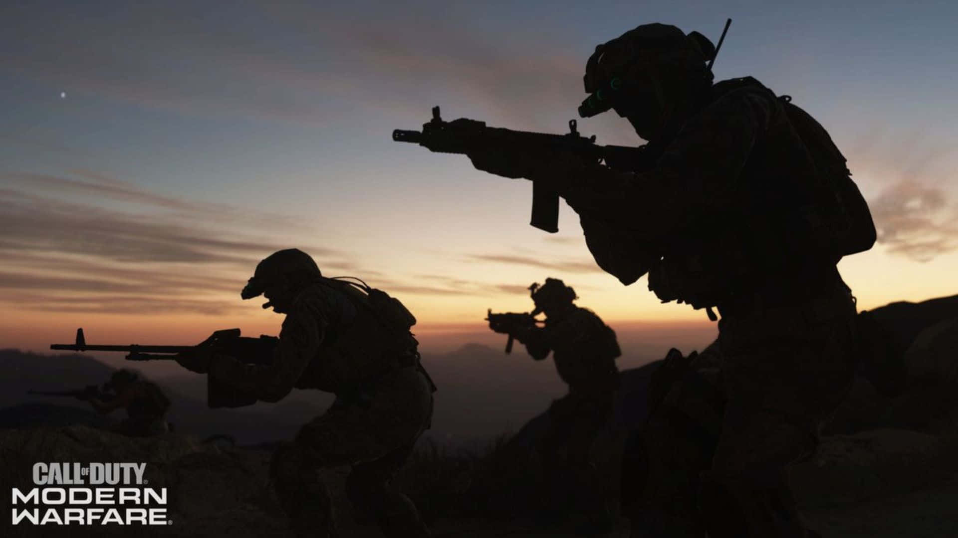 Unsoldado Empuñando Un Rifle De Asalto Listo Para La Acción En Call Of Duty. Fondo de pantalla