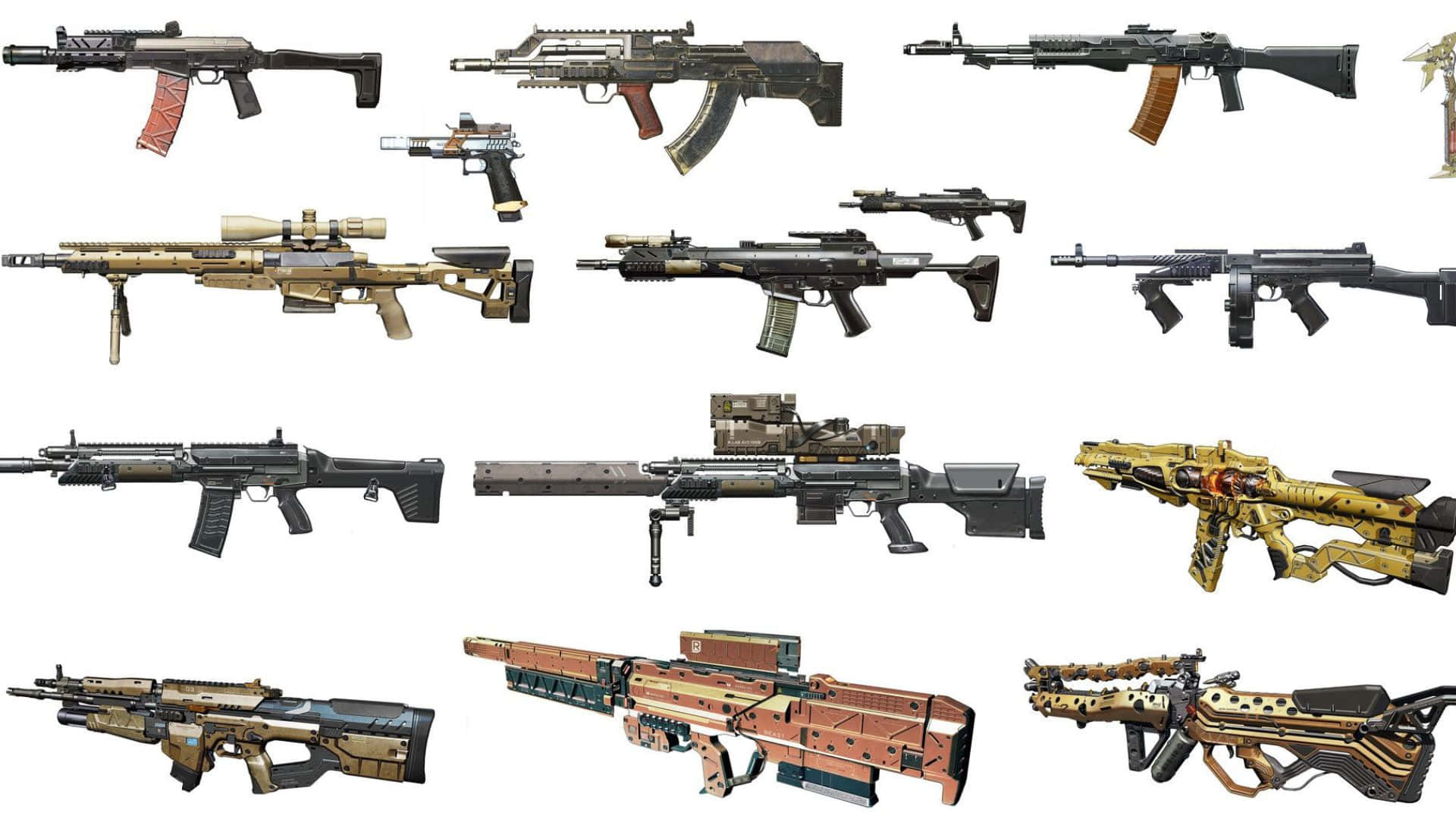 Intense Call of Duty Weapons Lineup Wallpaper