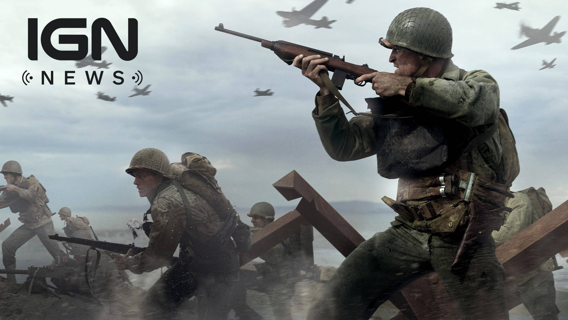 Intense Action in Call of Duty: WW2 Game Wallpaper