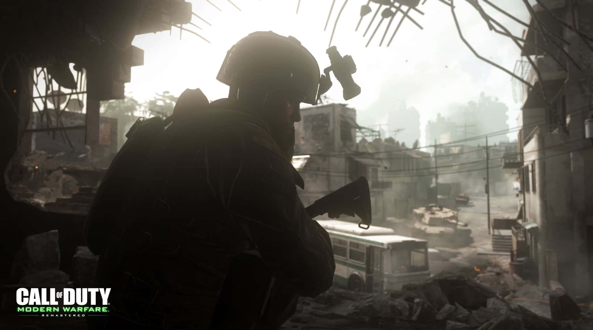 Callof Duty Modern Warfare Soldier Overlooking Destruction Wallpaper