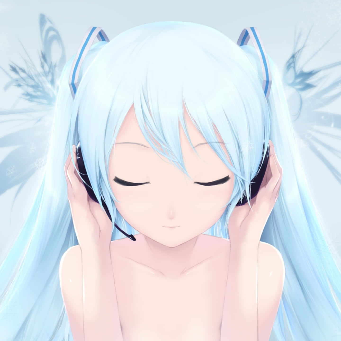 Calm Anime Blue Hair Girl Wallpaper