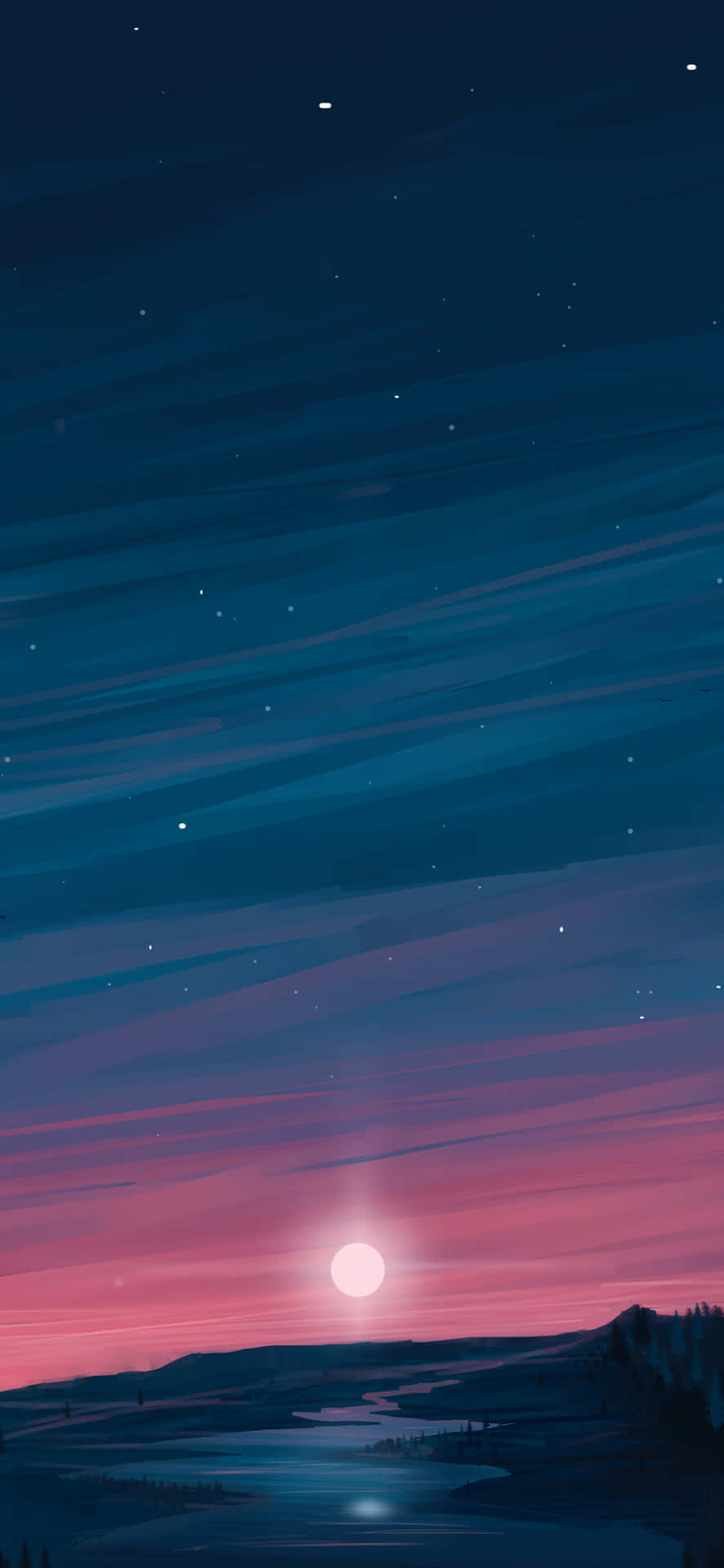 A Painting Of A Night Sky With Stars Wallpaper
