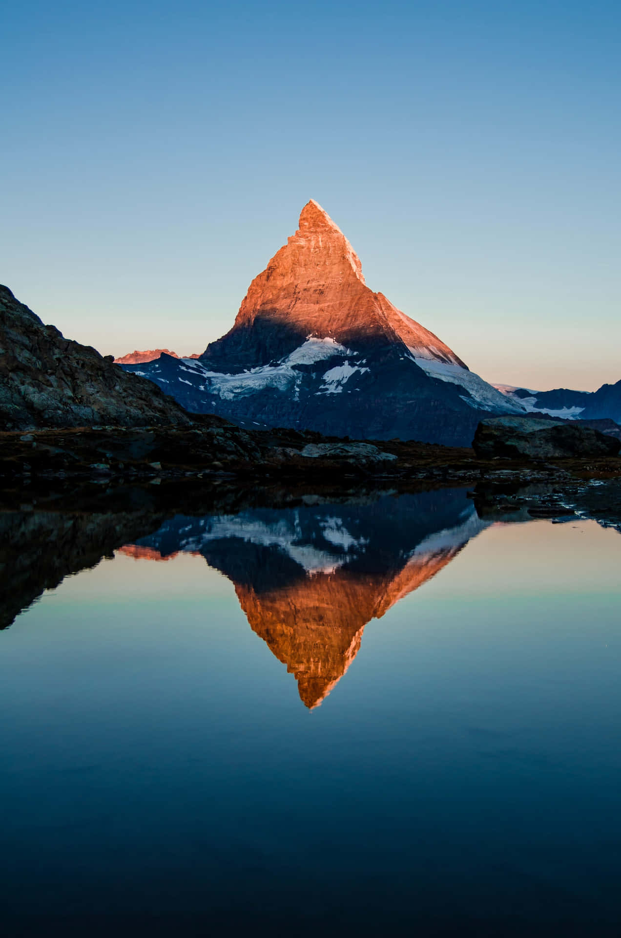 Matterhorn Reflected In A Lake Wallpaper