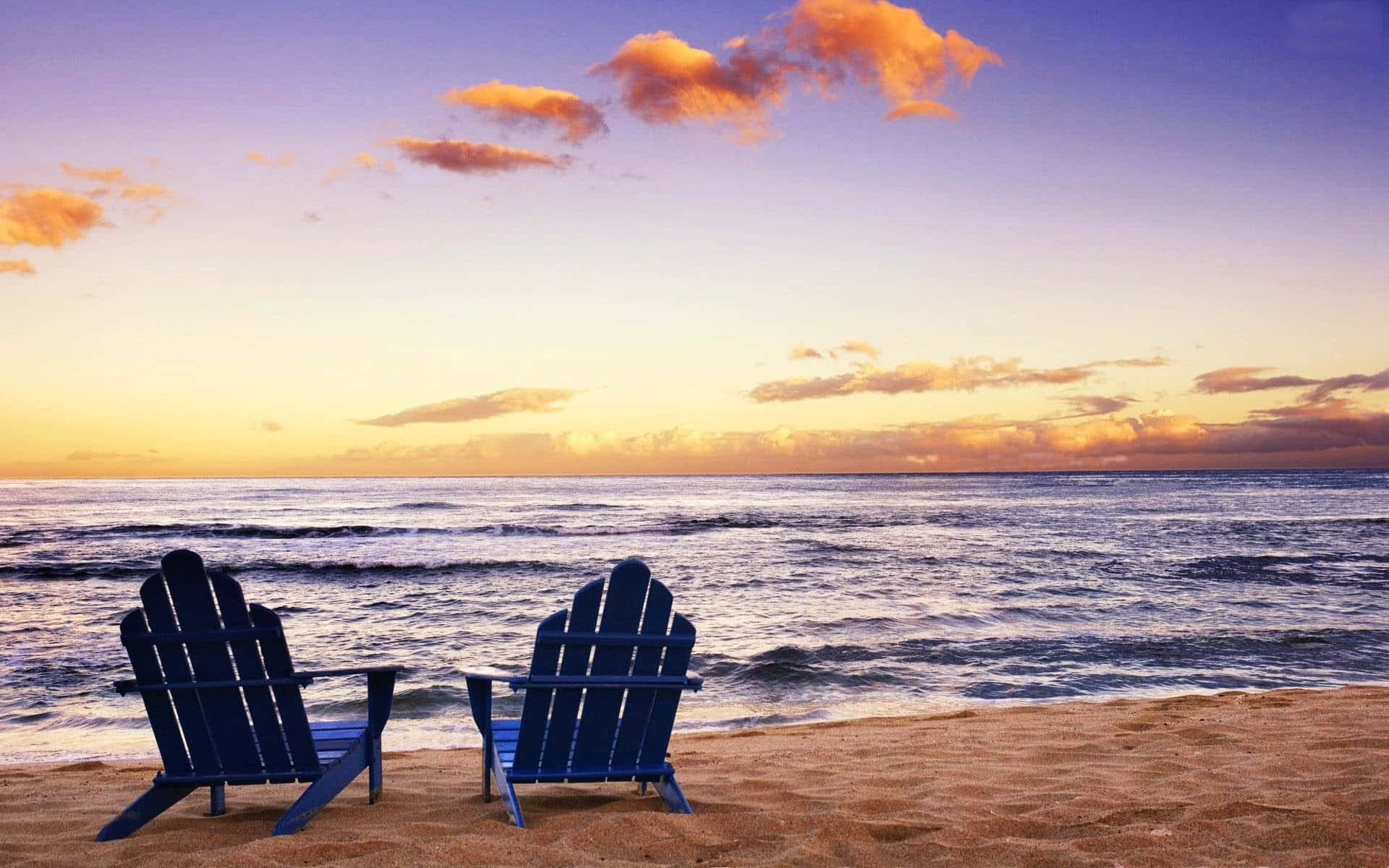Papelde Parede Tranquilizante: Duas Cadeiras Na Praia. Papel de Parede