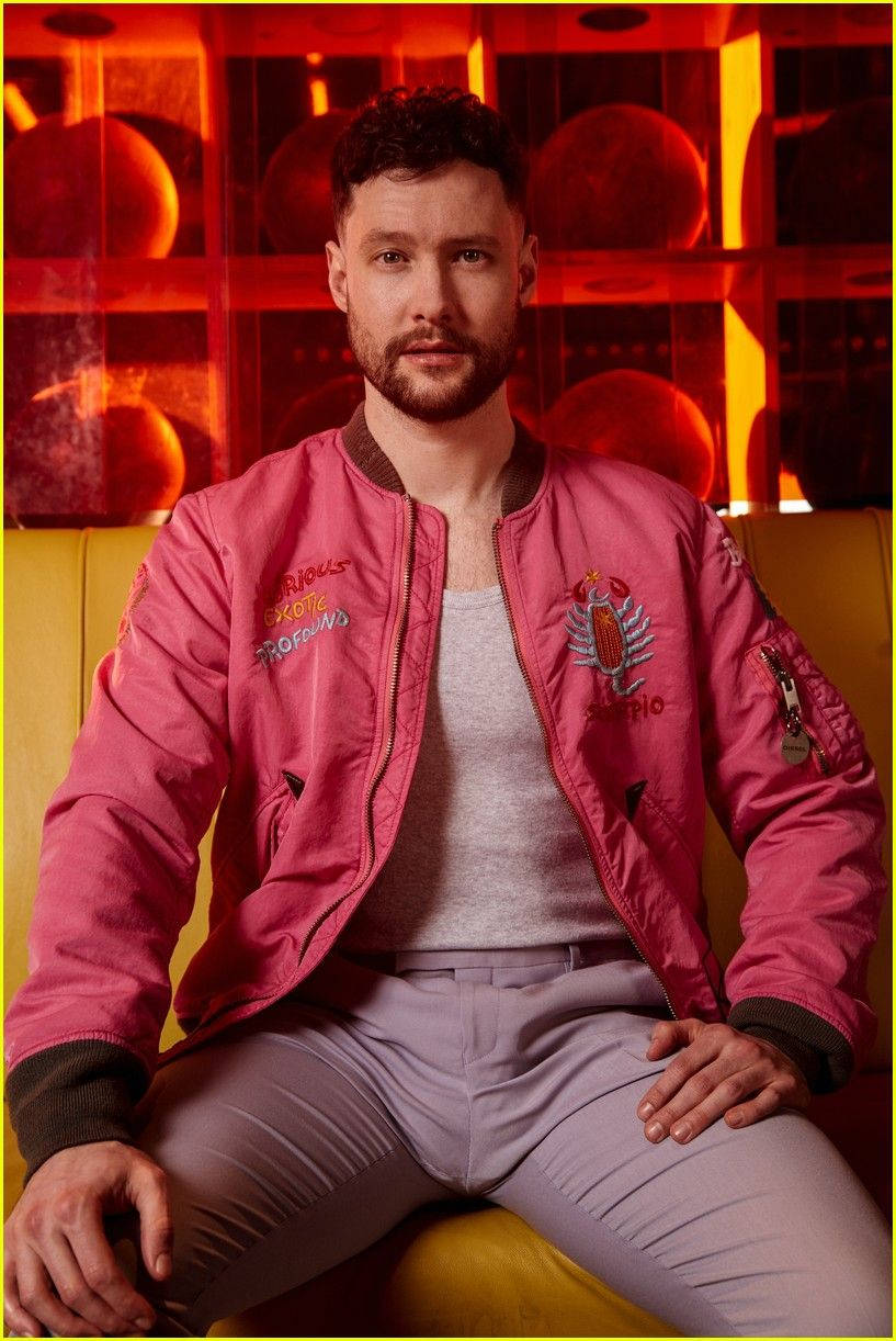 Calum Scott In Pink Jacket Background
