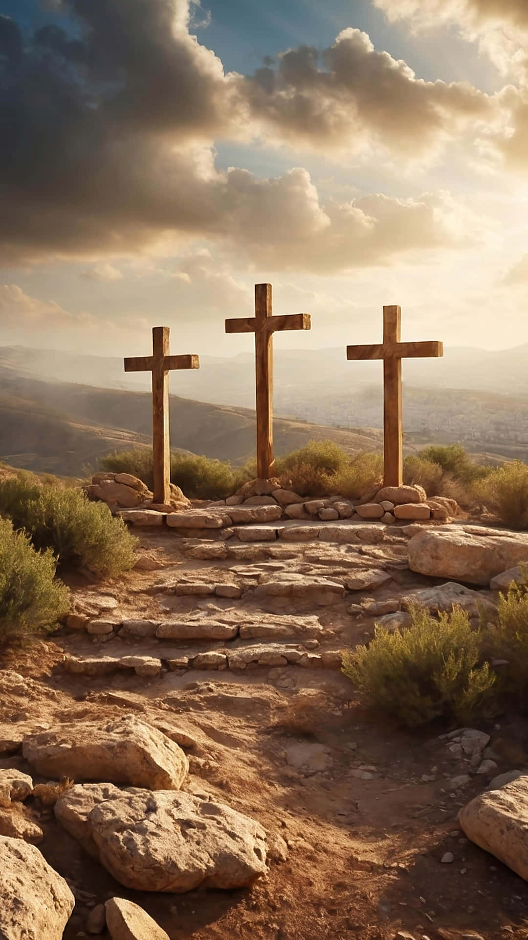 Calvary Heuvel Drie Kruisen Achtergrond