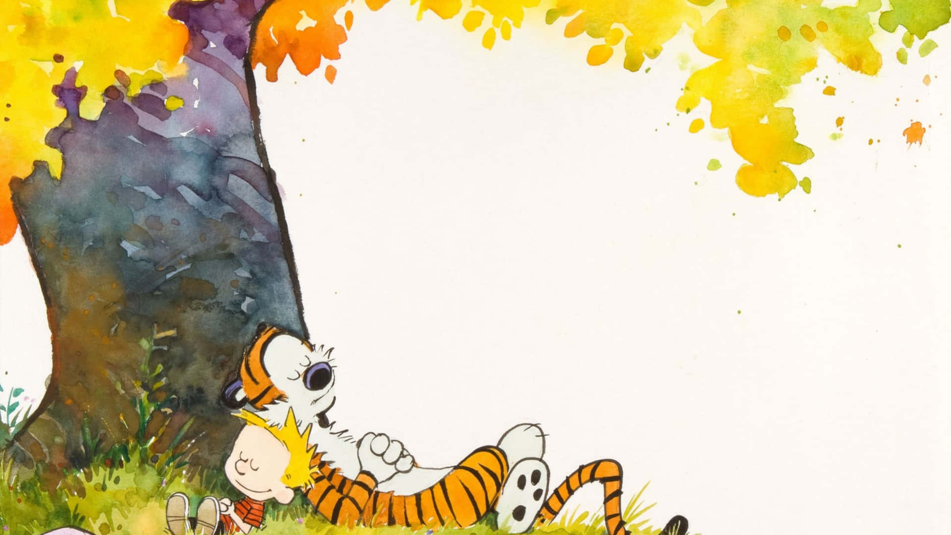 Sjov uforsigtighed med Calvin og Hobbes Wallpaper