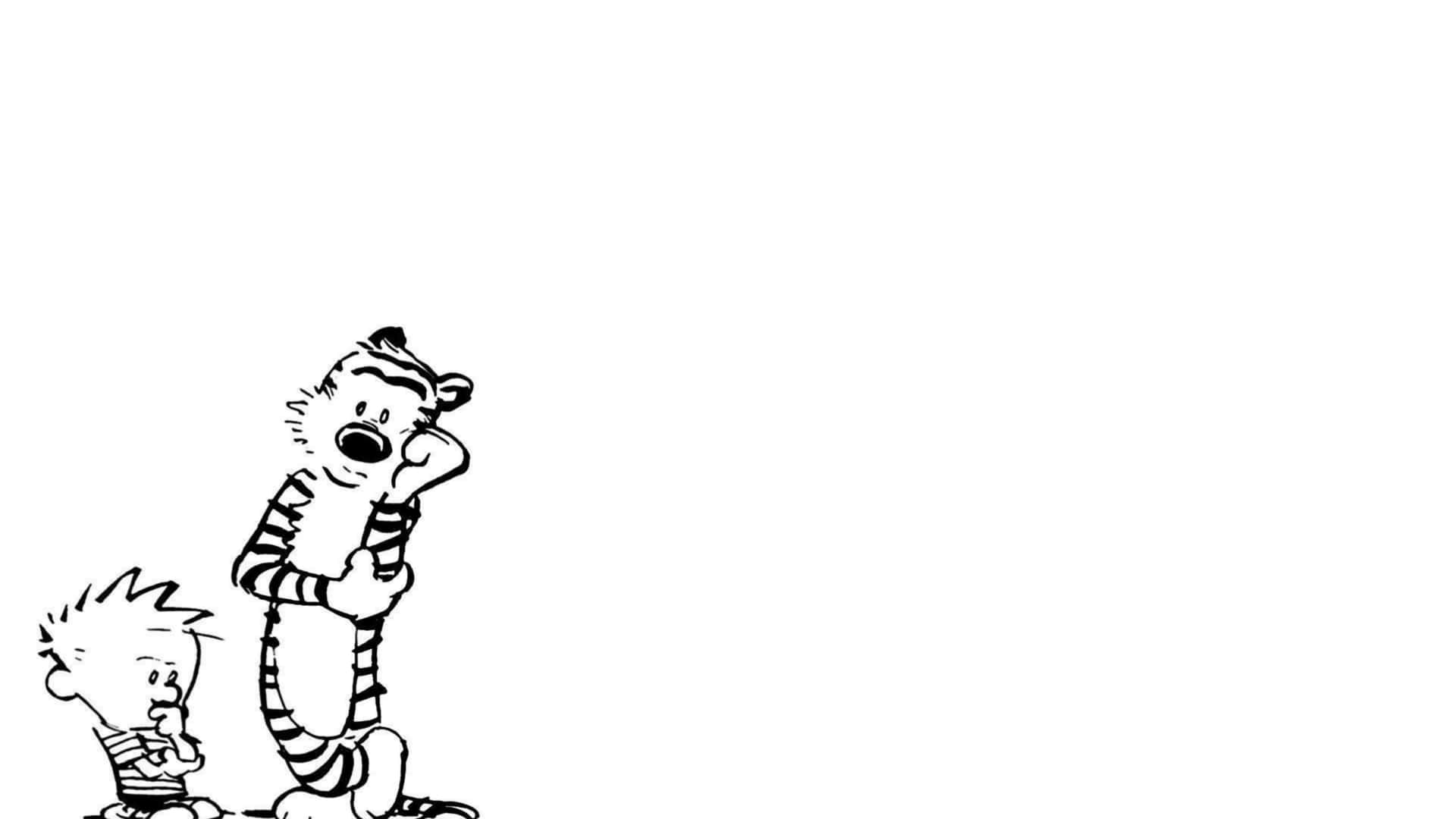 Verbringeden Tag Draußen Mit Calvin Und Hobbes Wallpaper
