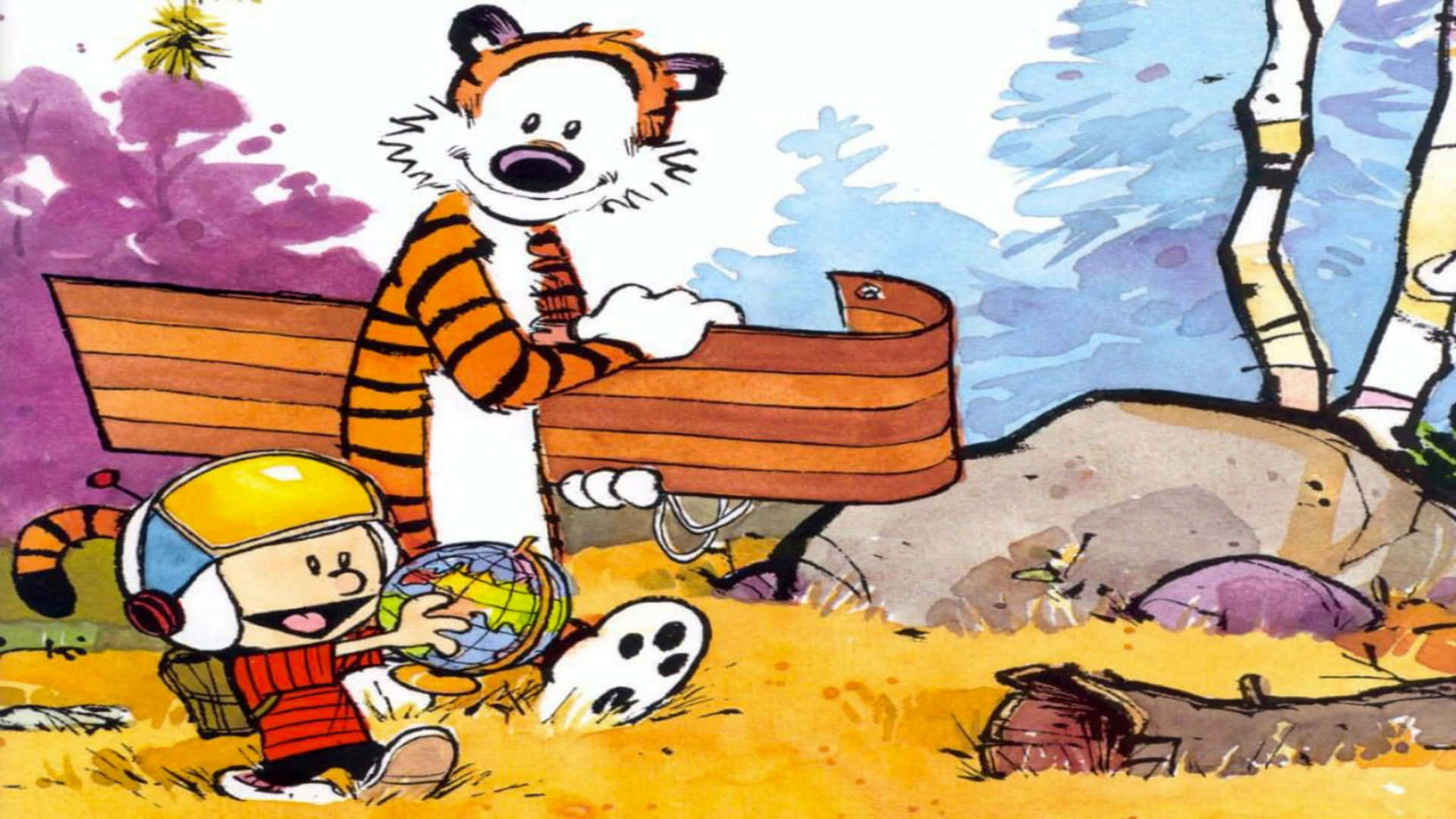 Calvin And Hobbes 4k Adventure Wallpaper